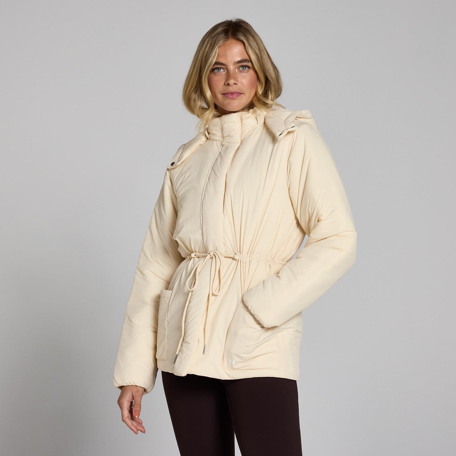 Mp Damen Kurze Jacke Mit Verstellbarem Bund – Helles Cremeweiß - L
