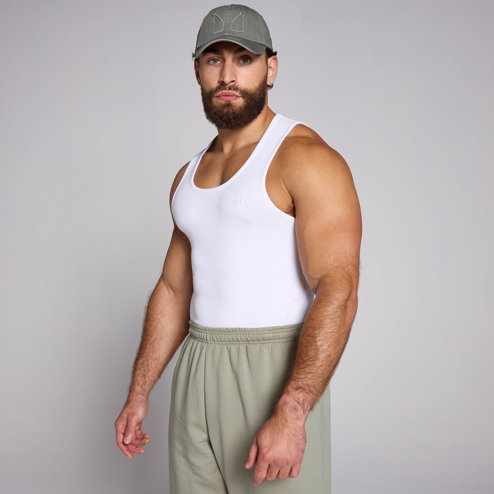 Mp Men'S Lift Ribbed Muscle Fit Tank - White - M