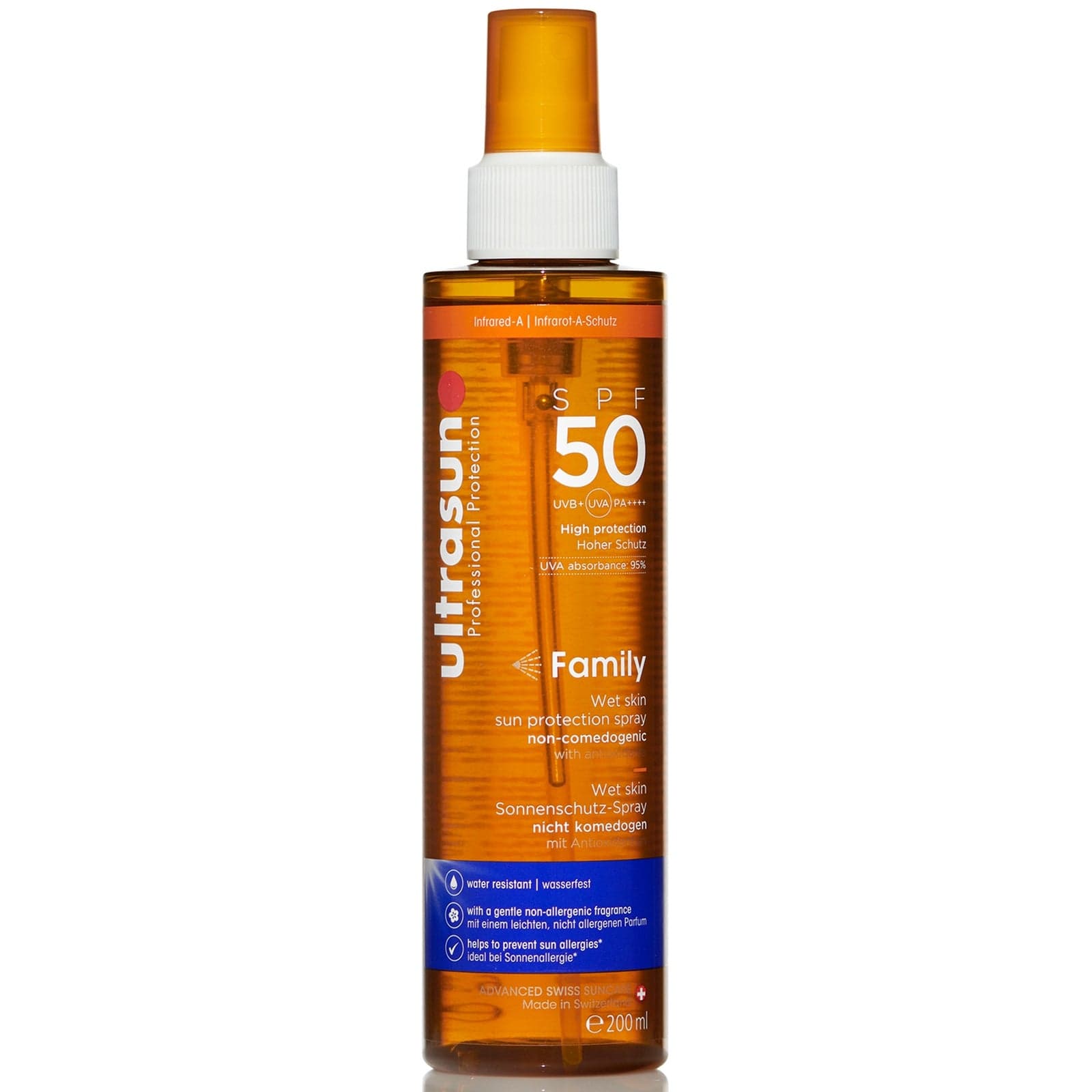 Ultrasun Family Wet Skin Spray Spf50 200ml