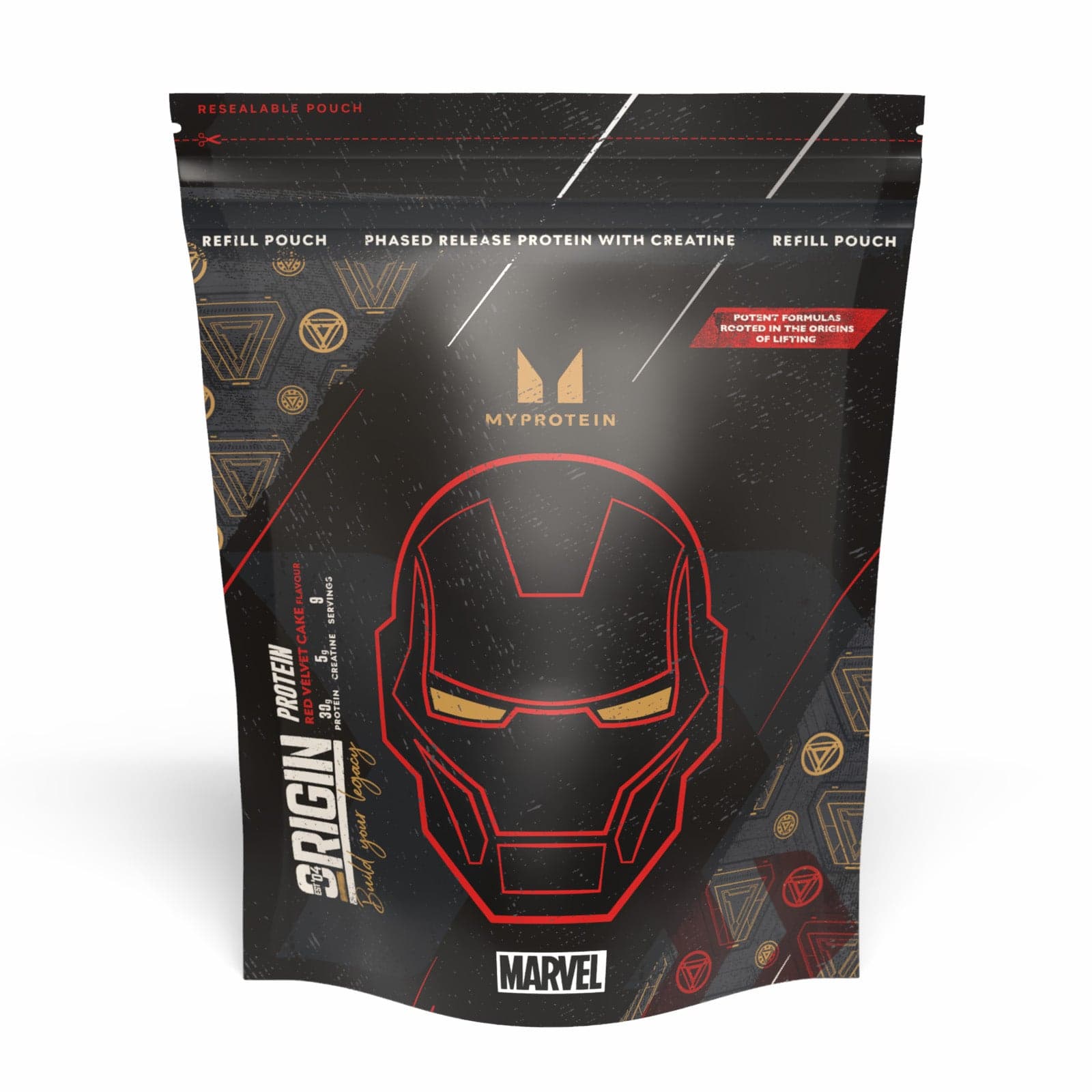 Origin Protein - 9portionen - Marvel Iron Man - Red Velvet Cake