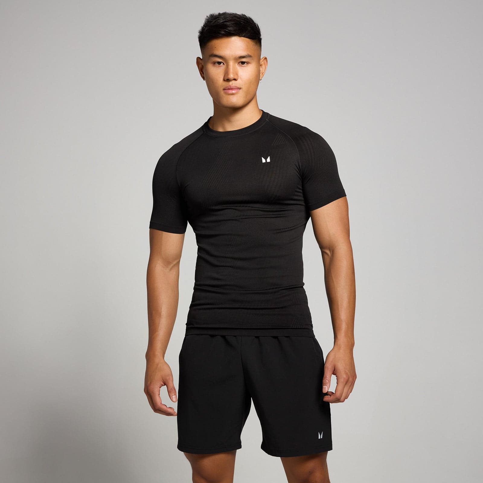 Mp Herren Tempo Nahtloses T-Shirt Mit Grafikelement – Schwarz - Xl