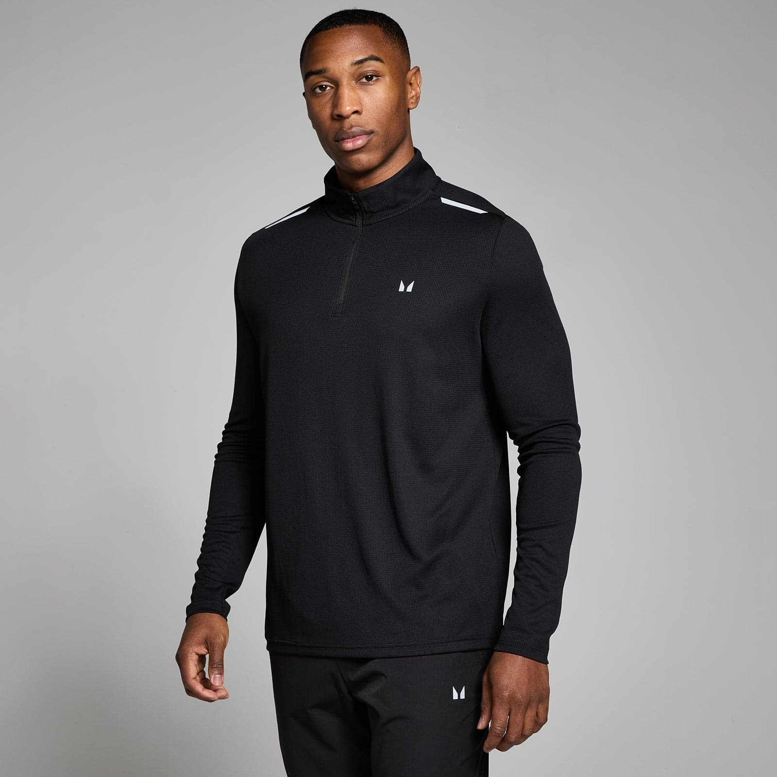 Mp Herren Active Gridded 1/4 Zip - Schwarz - S