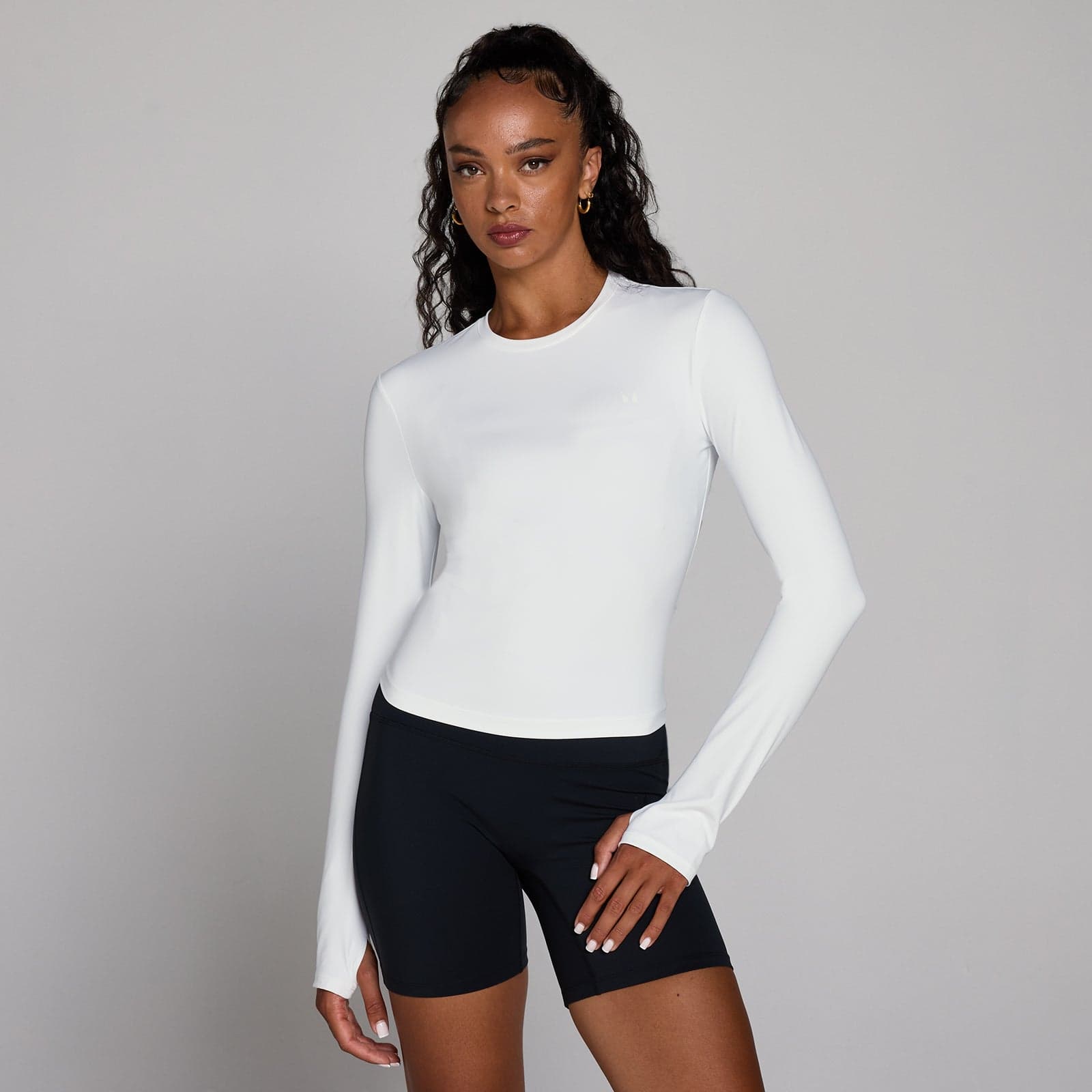 Mp Women'S Tempo Long Sleeve Top With Thumbholes - White - White - Xl