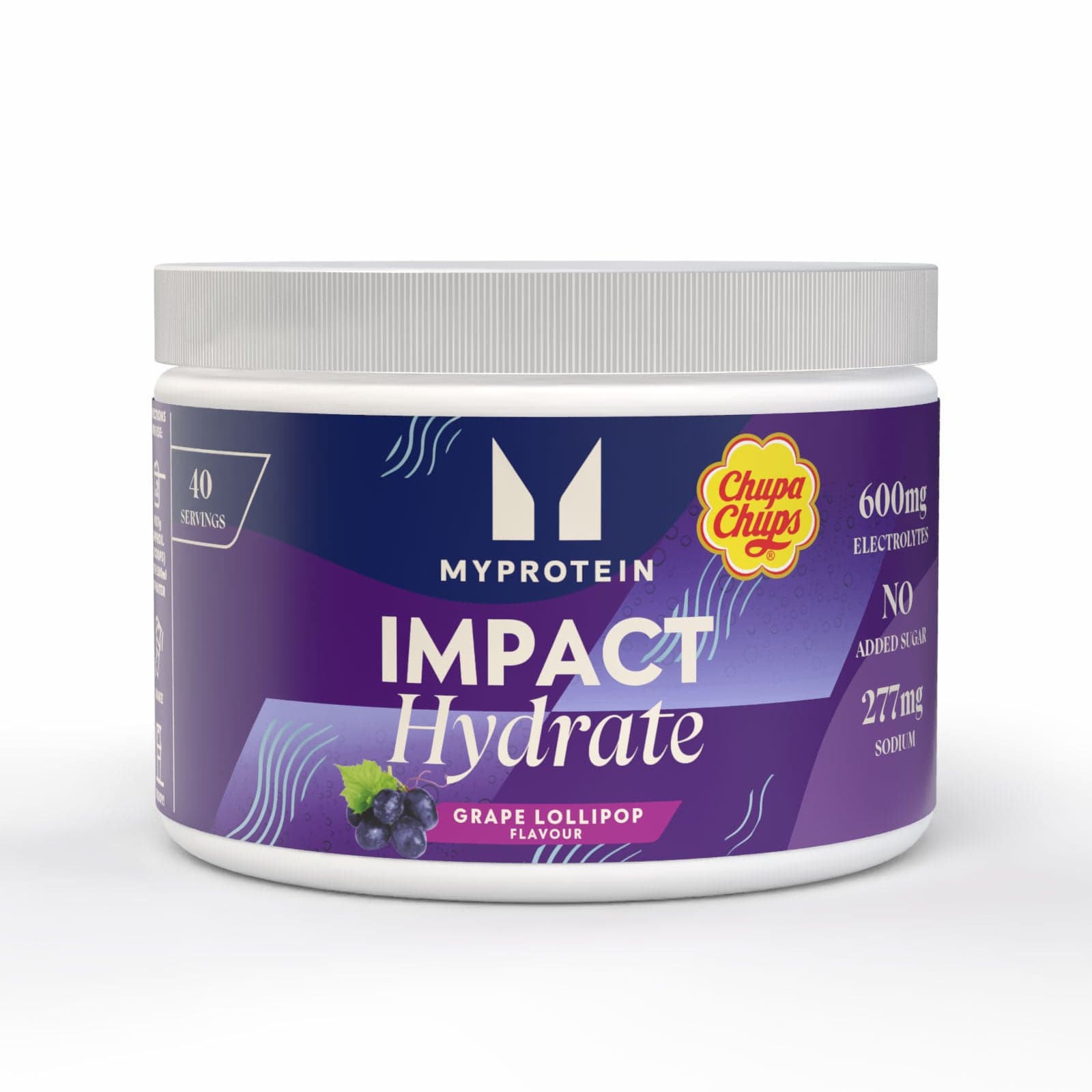 Impact Hydrate - 280g - 40portionen - Chupa Chups - Grape Lollipop