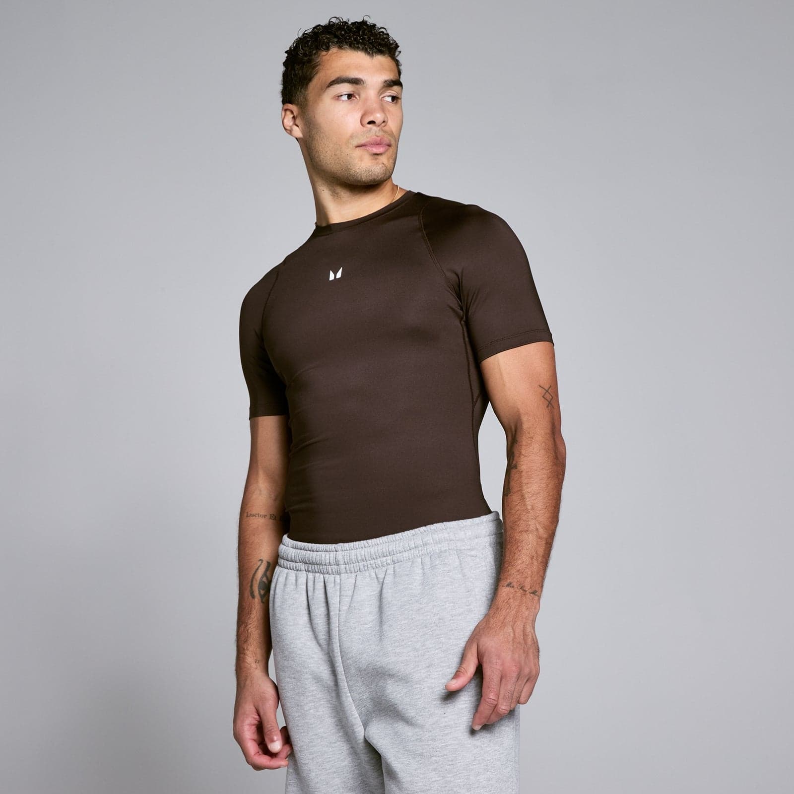 Mp Herren Training Kurzarm-Baselayer - Schokolade - Xxxl