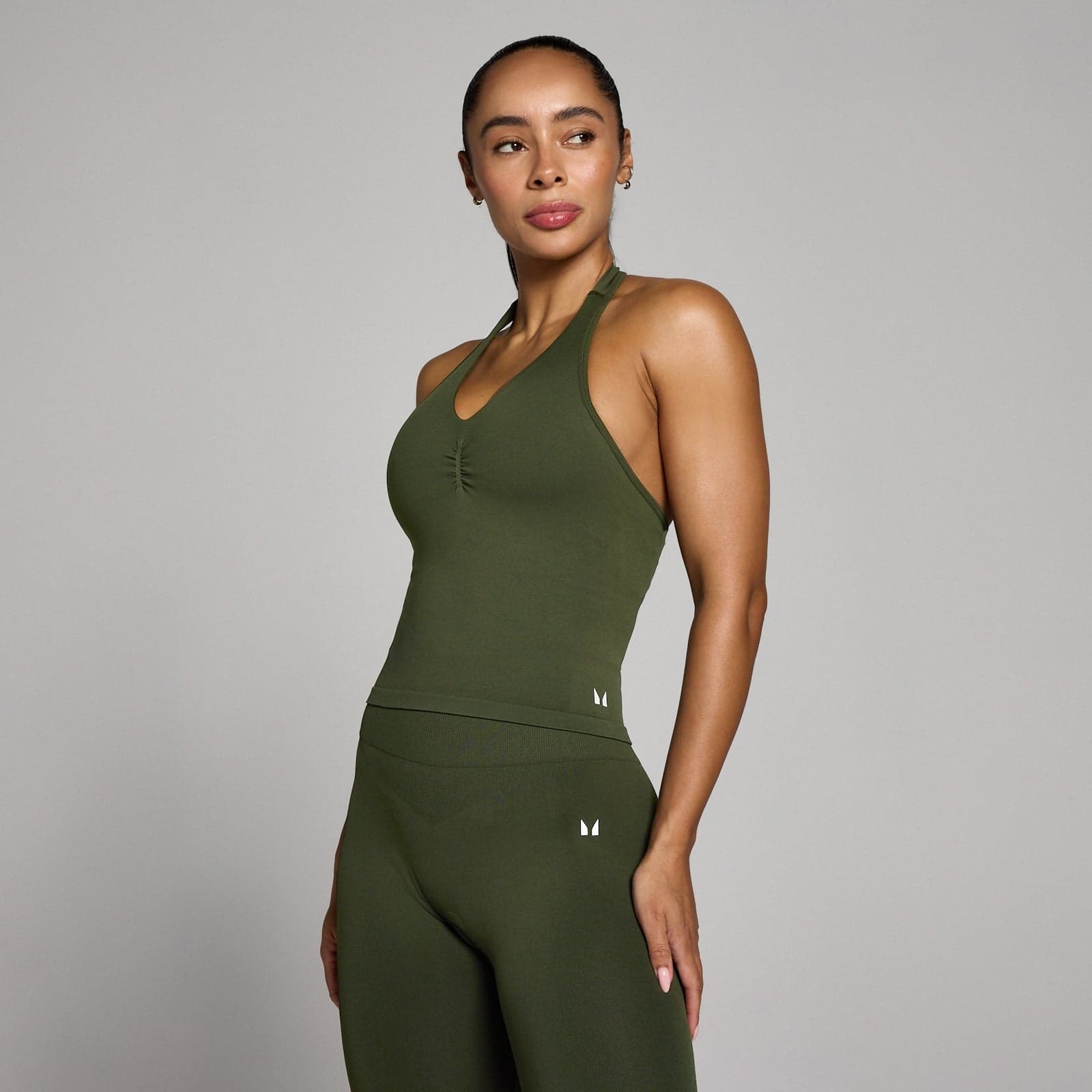 Mp Damen Tempo Nahtlos Neckholder-Top - Waldgrün - S