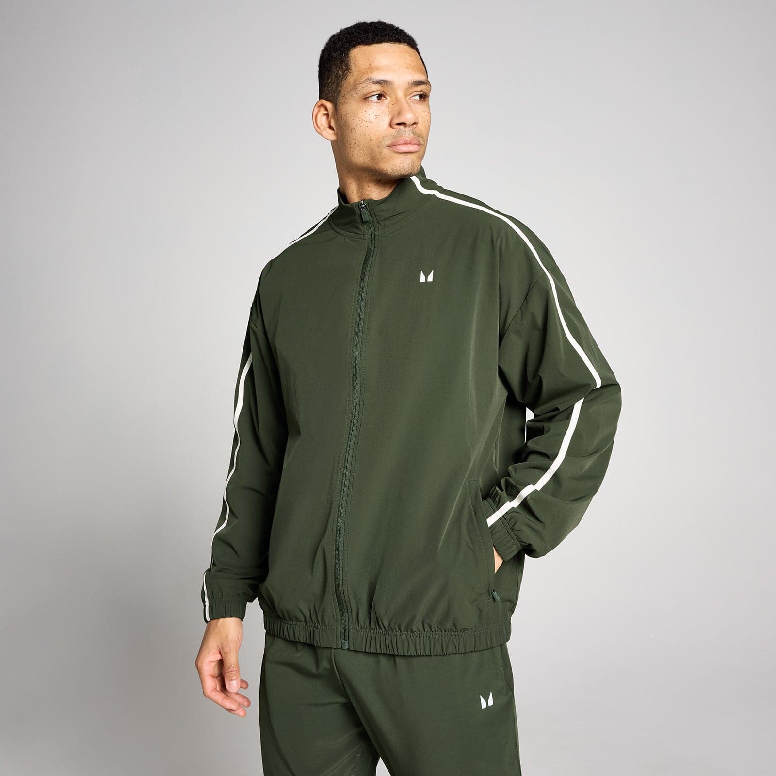 Mp Herren Tempo Panel Woven Jacke - Waldgrün - L