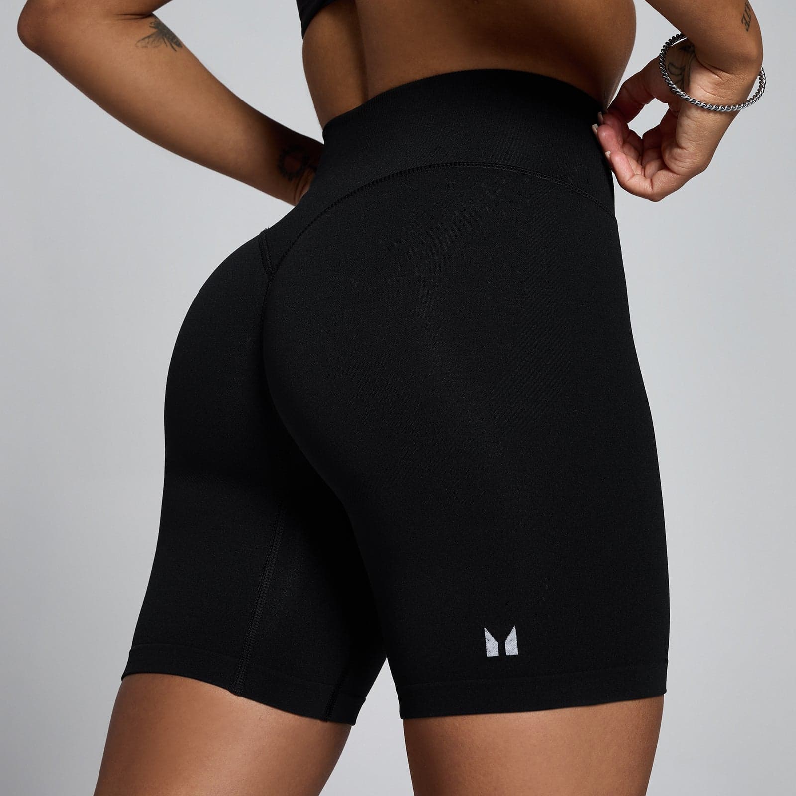 Mp Damen Tempo Mid Rise Nahtlos Shorts - Schwarz - Xs