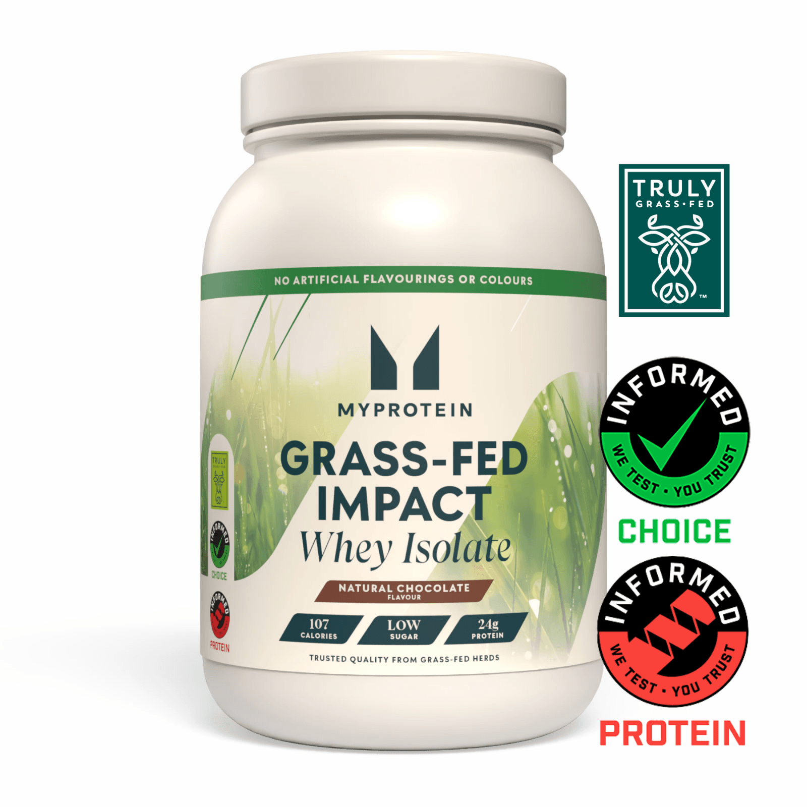 Impact Whey Isolate - 1kg - 33portionen - Natural Chocolate (Grass-Fed)