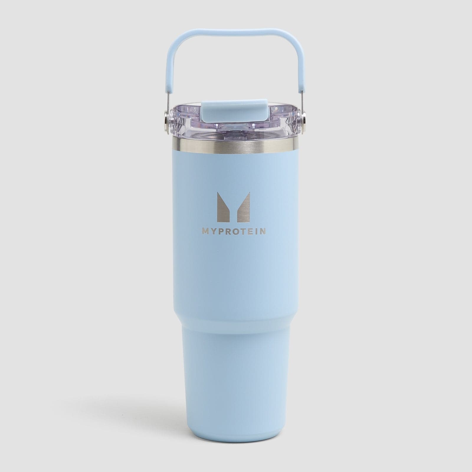 Myprotein Recycelte Metall Trinkflasche Mit Tragegriff Und Strohhalm 900 Ml - Babyblau