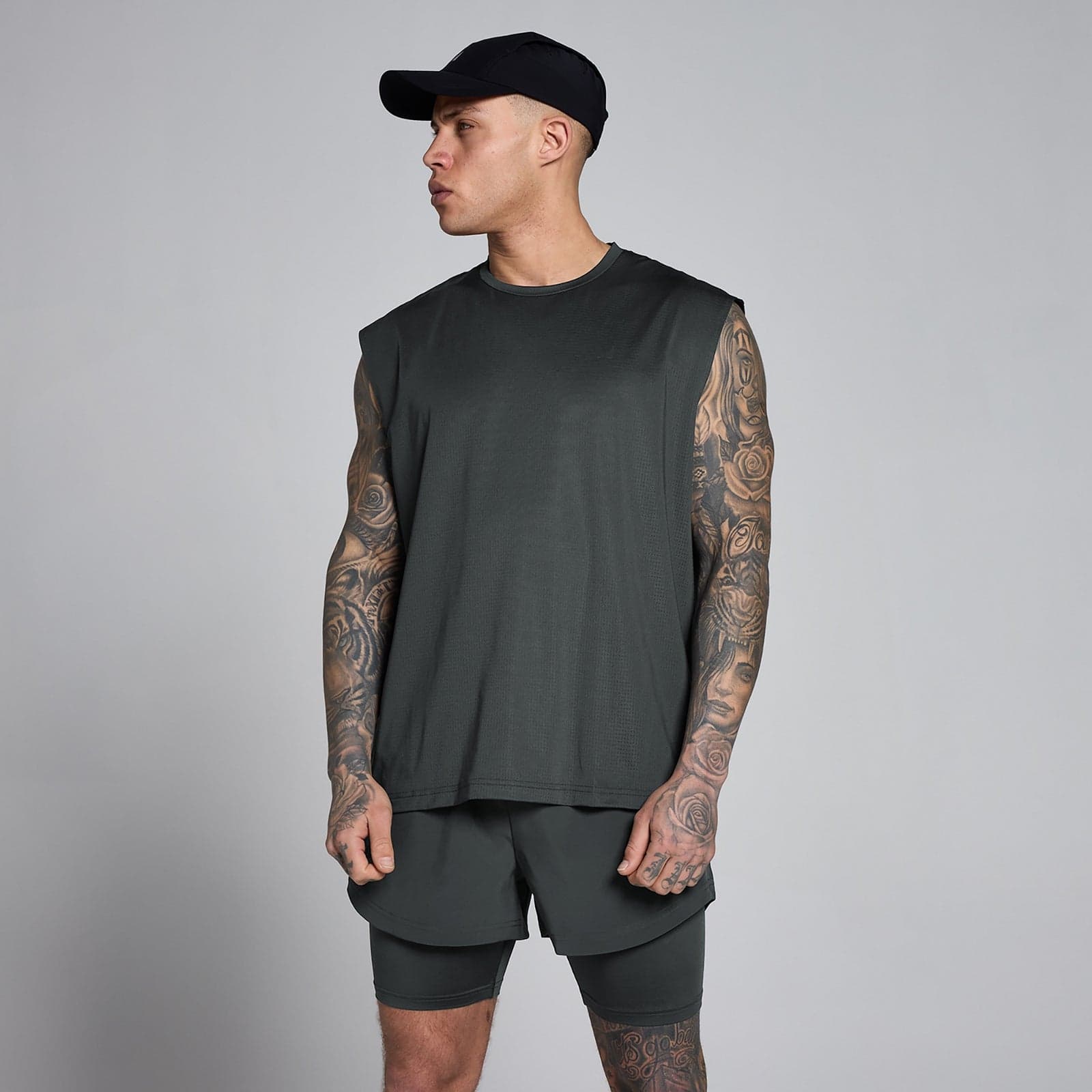Mp Herren Hybrid Oversized-Mesh-Tank – Vintage-Schwarz - Xxl