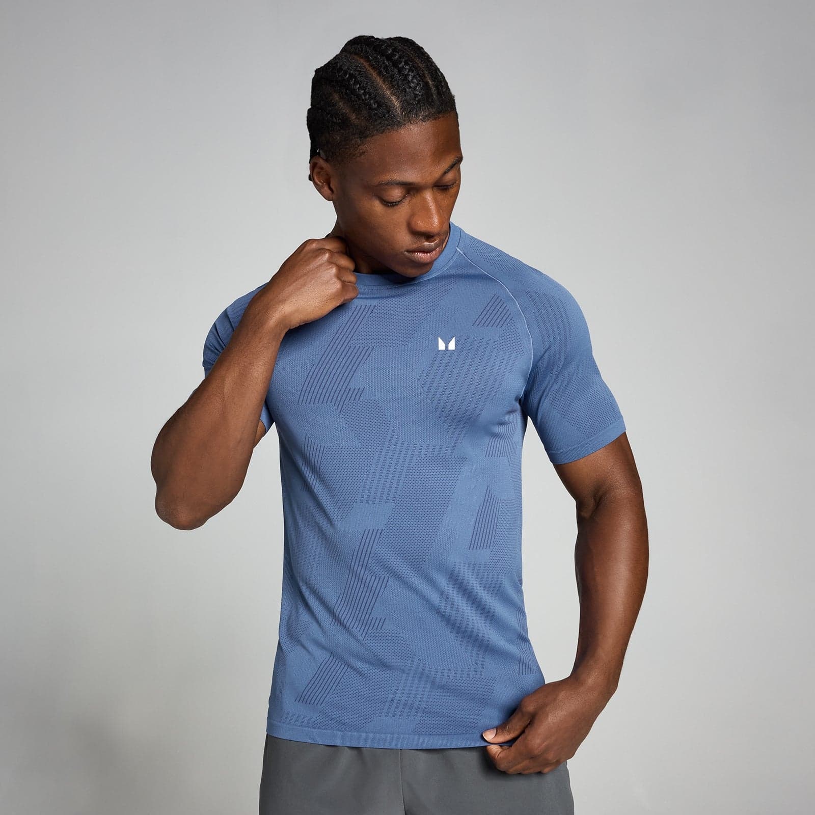 Mp Tempo Pillar Graphic Seamless T-Shirt Für Herren – Schieferblau - Xxxl