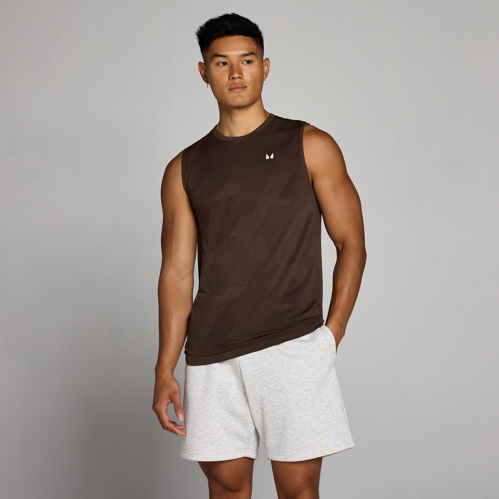 Mp Herren Tempo Pillar Graphic Seamless Tank - Kakao - L