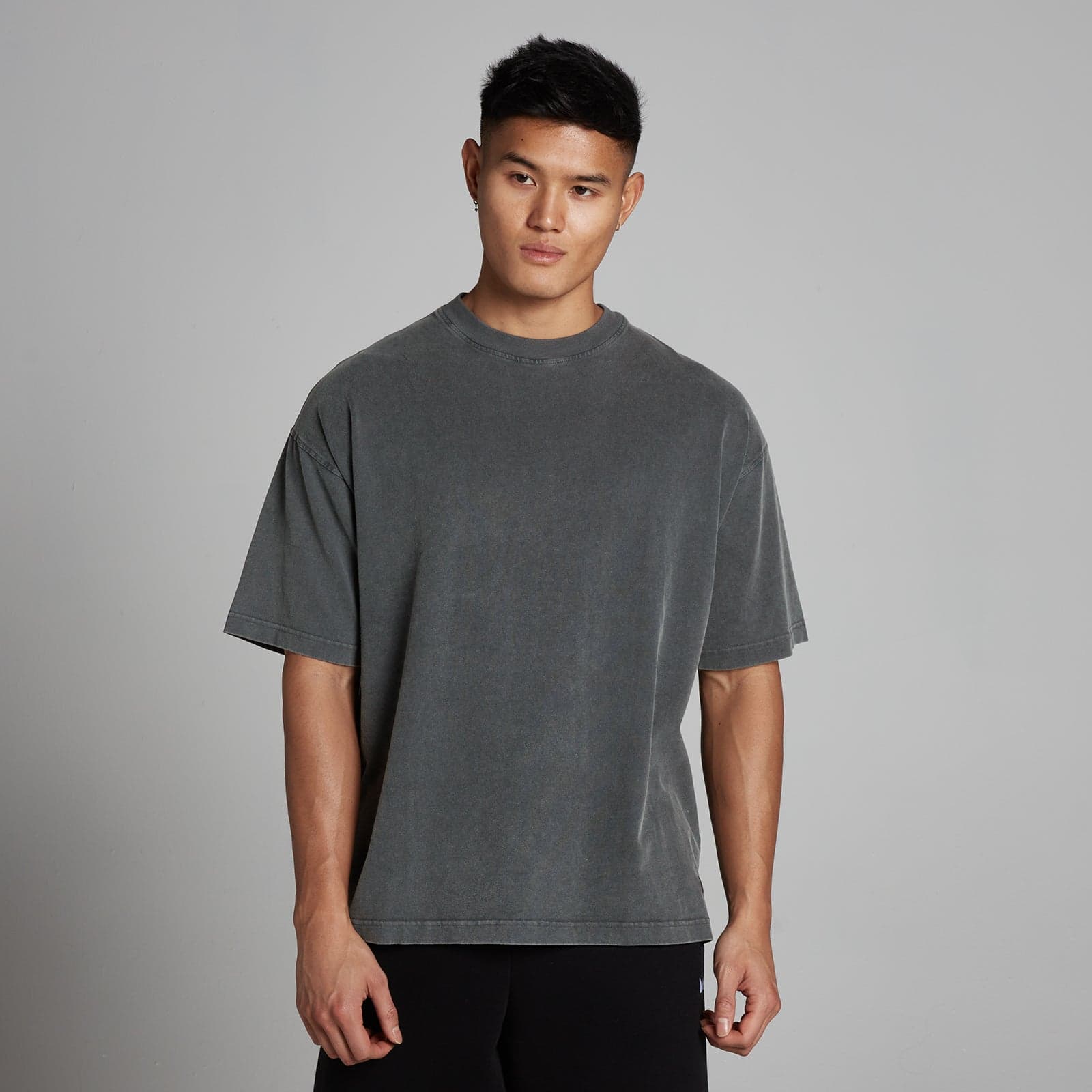 Mp Herren Washed Oversized Baumwoll-T-Shirt - Dunkelgrau - Xl