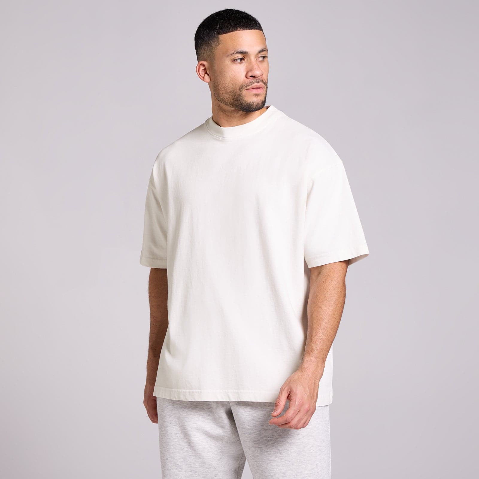 Mp Herren Washed Oversized Baumwoll-T-Shirt - Vintage-Weiß - Xxxl