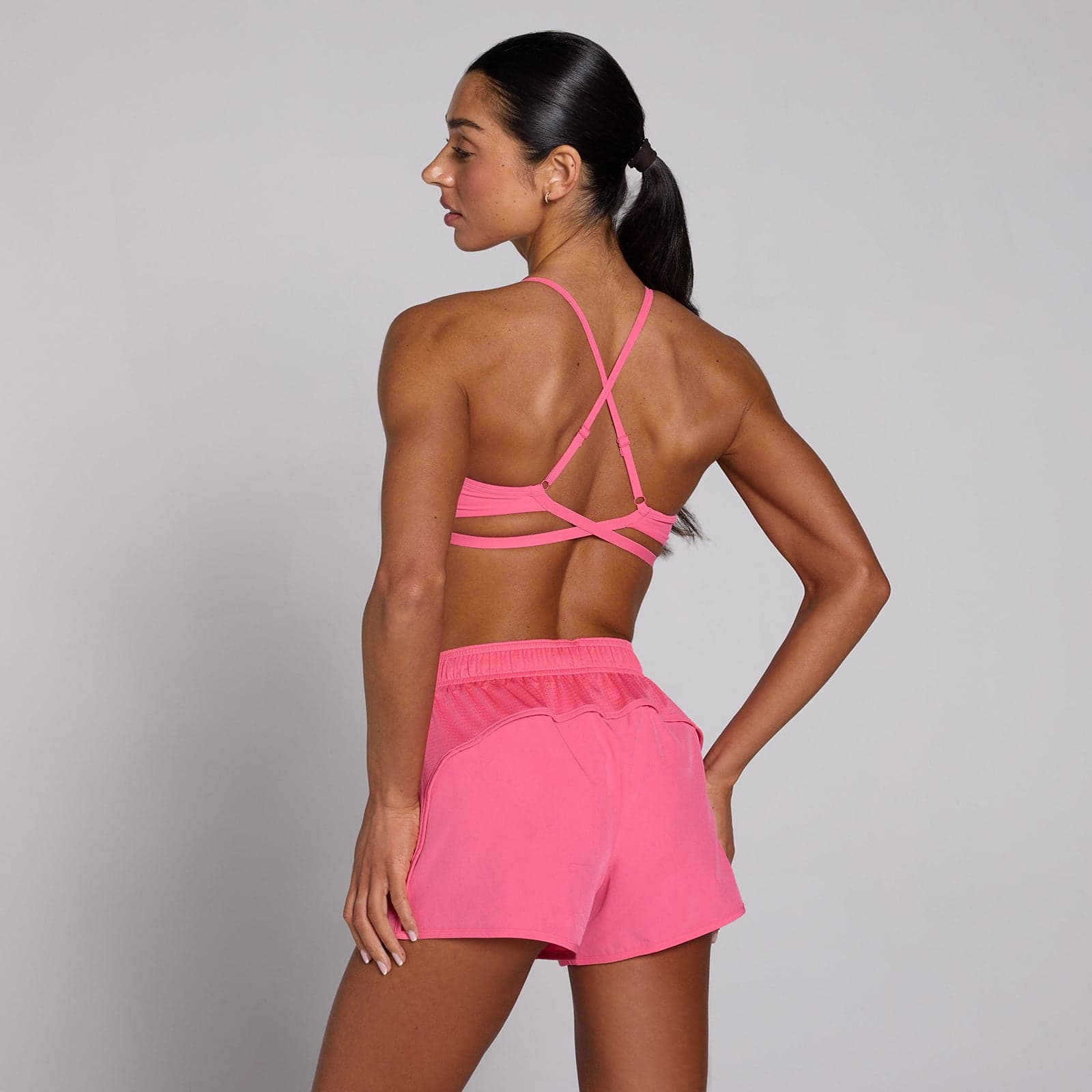 Mp Damen Tempo Verstellbarer Sport-Bh Mit Überkreuzten Trägern - Leuchtendes Pink - Xl