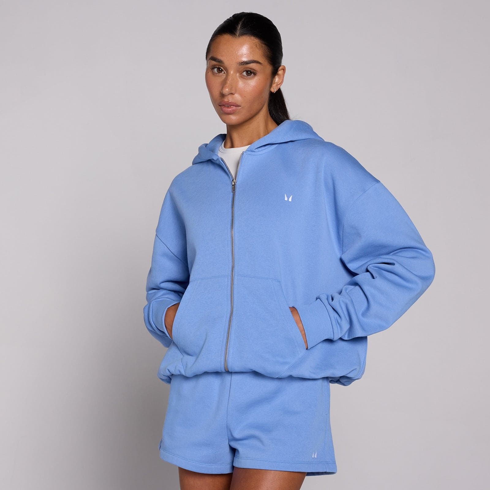 Mp Damen Basics Zip Through Hoodie - Kornblumenblau - M