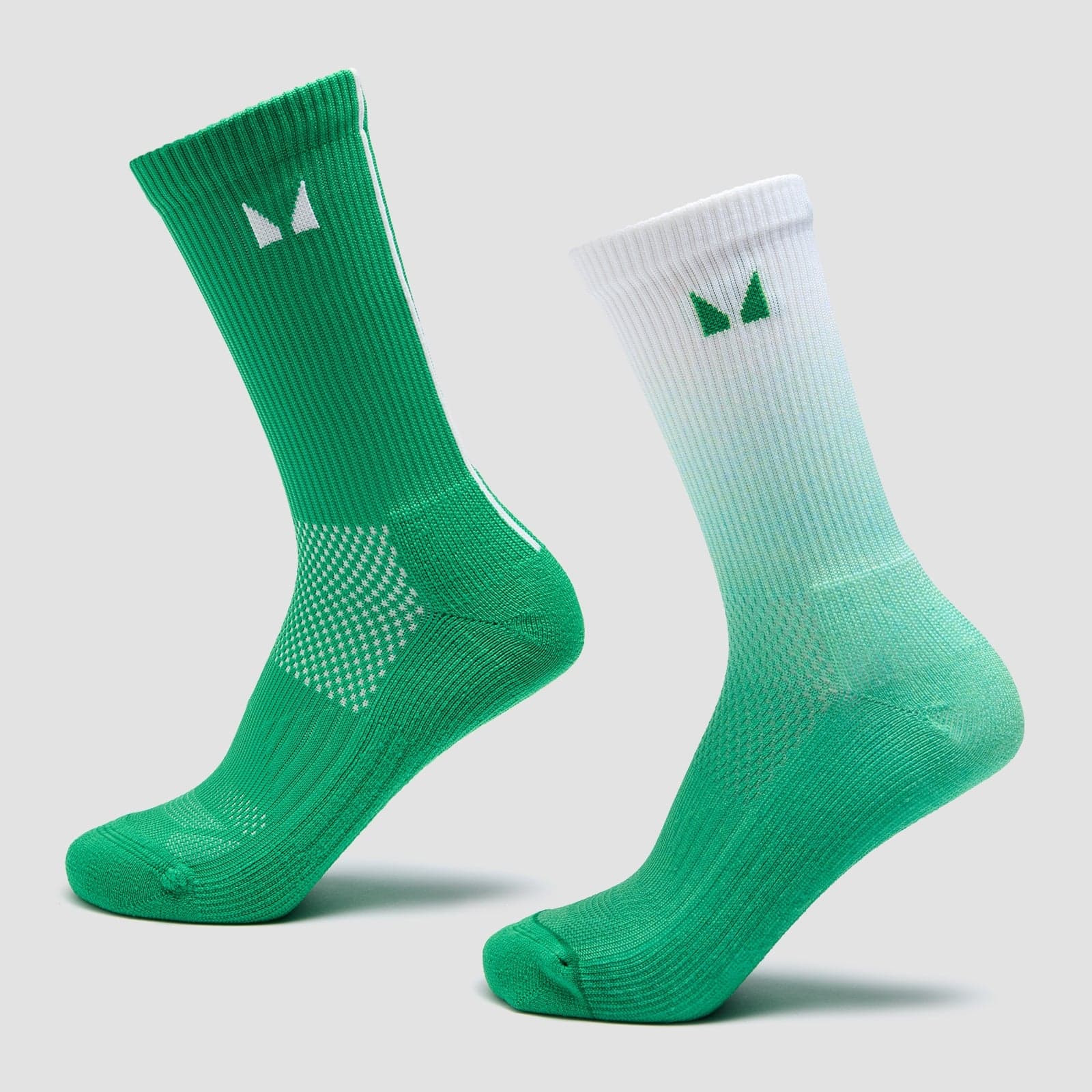 Mp Laufsocken (2er-Pack) – Ombré Zesty Green/Light Lime Gestreift - Uk 2-5