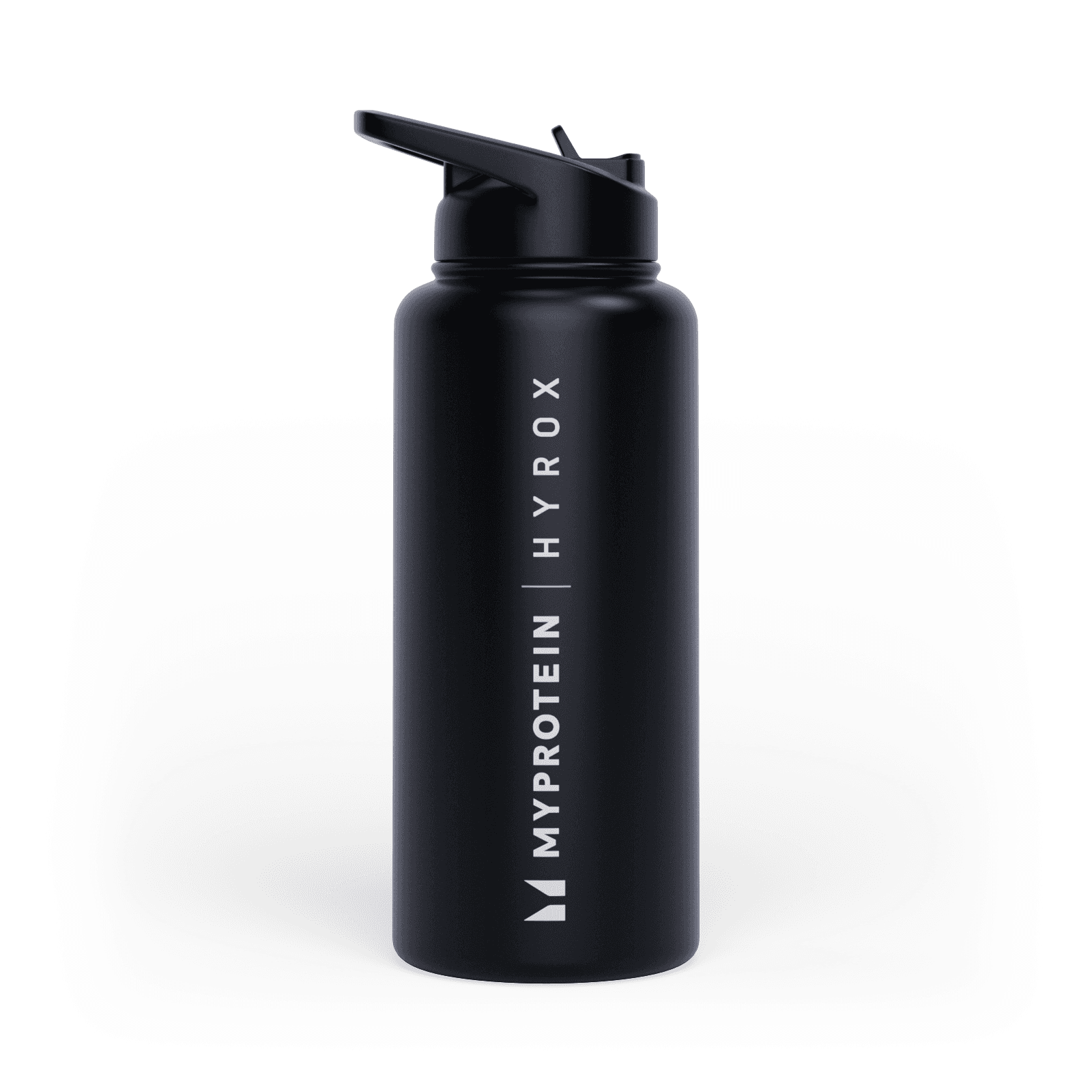Myprotein Hyrox Recycelte Metall-Flip-Strohhalm-Flasche 1l - Schwarz