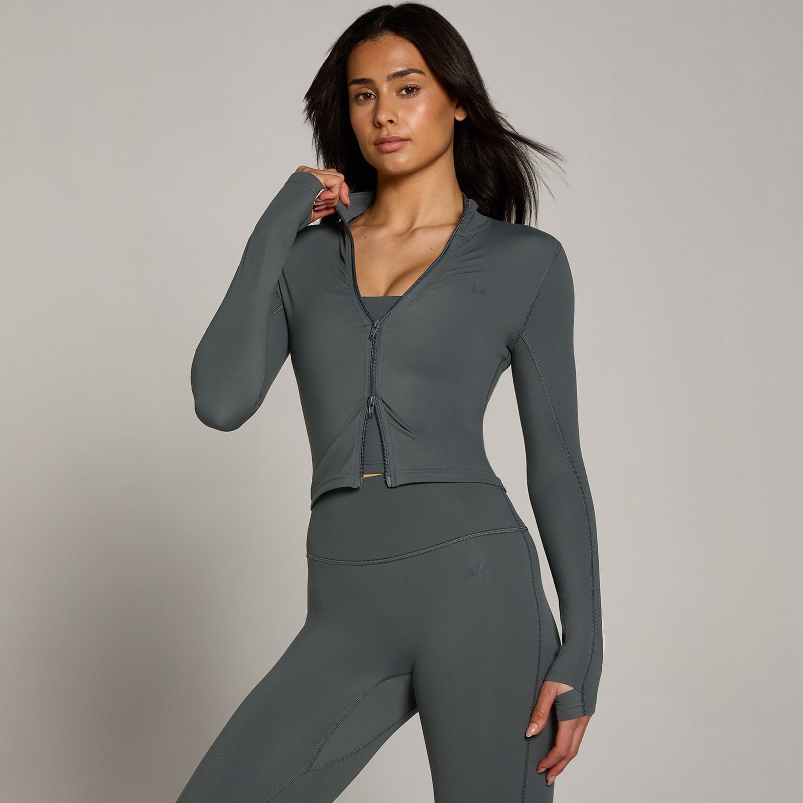 Mp Women'S Tempo Cropped Jacket - Dark Grey - Xxl