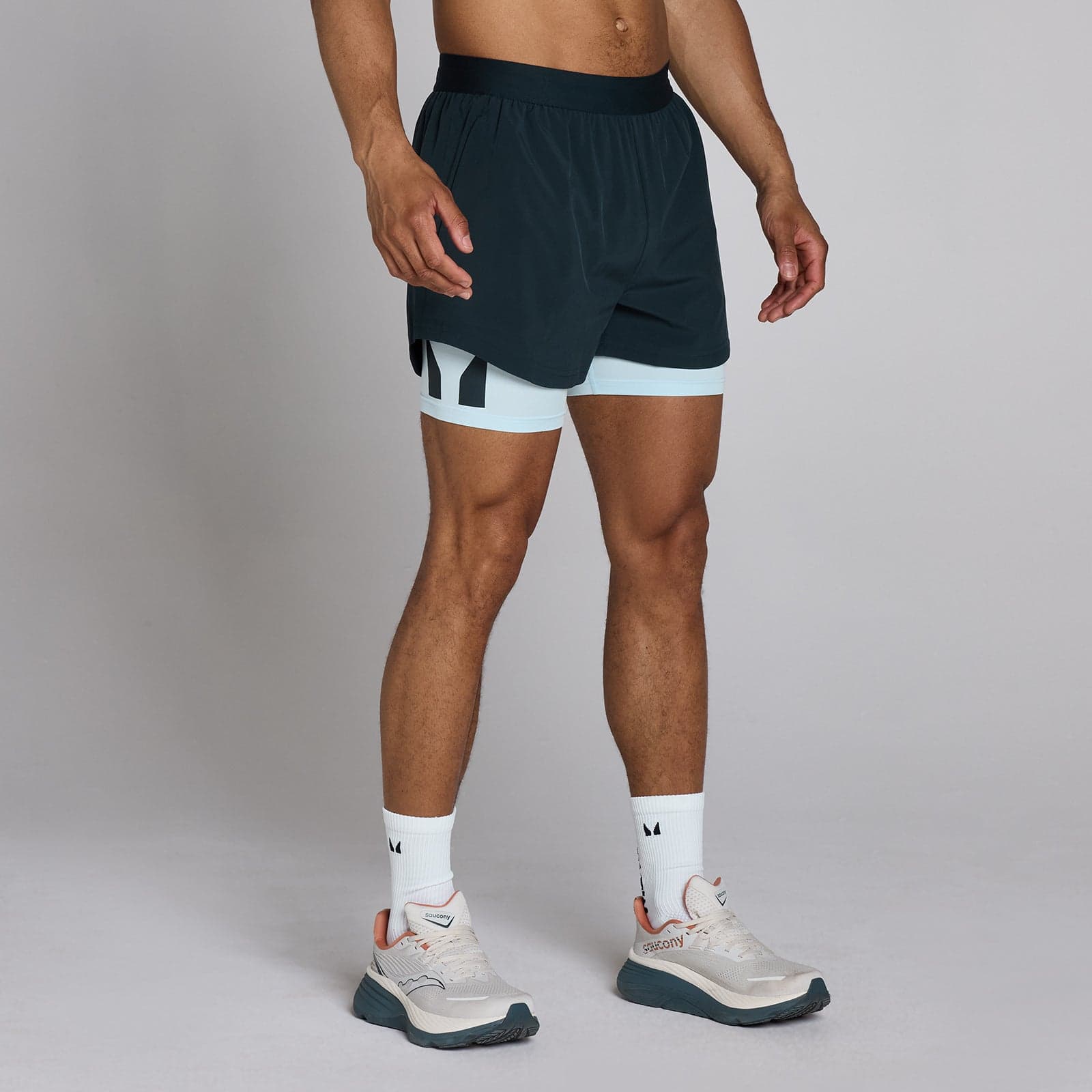 Mp Herren Hybrid 5 2-In-1 Shorts – Verwaschenes Blau - Xxl