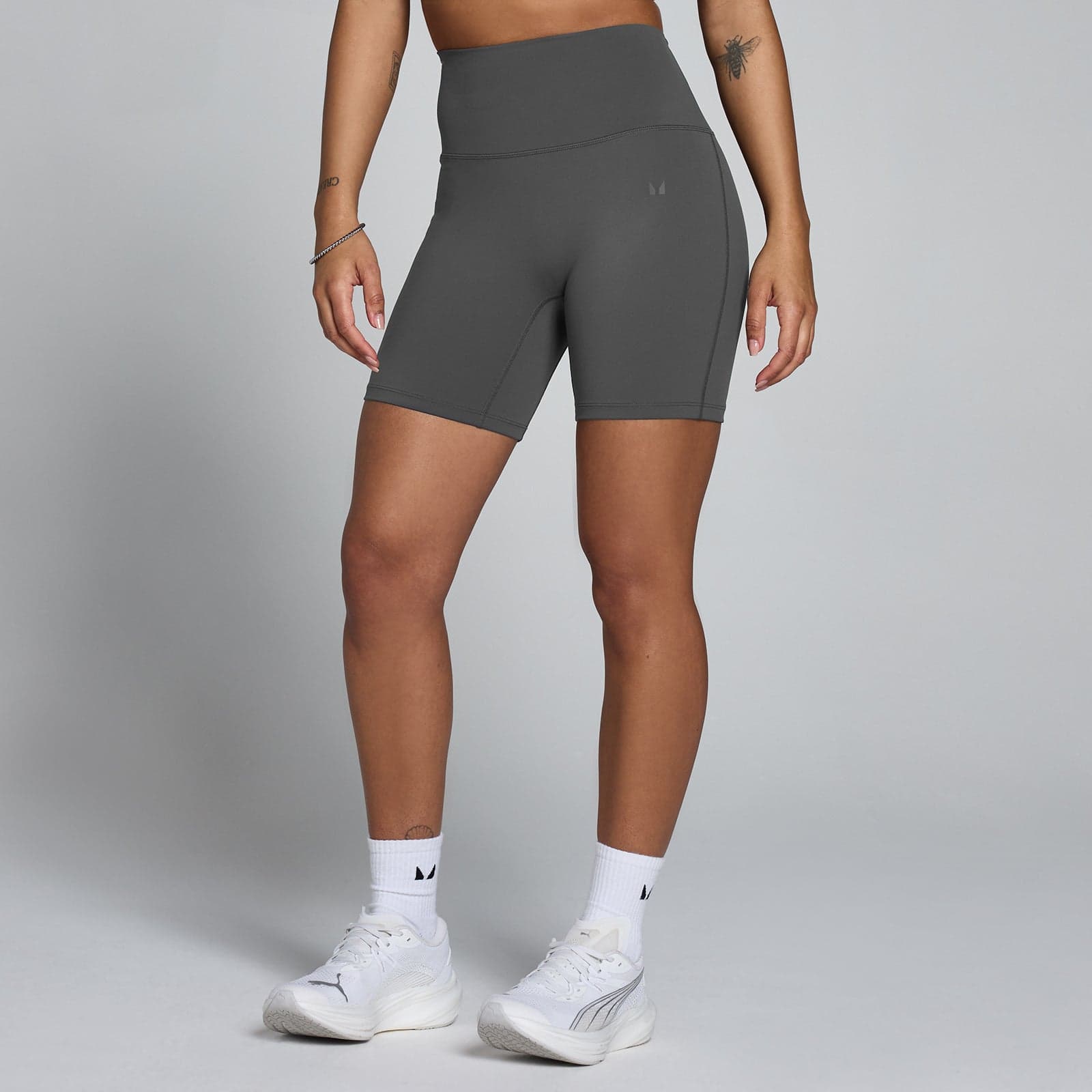 Mp Damen Tempo High Waisted Shorts - Dunkelgrau - S