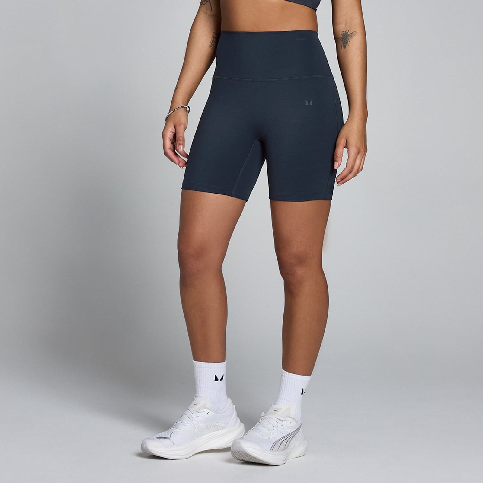 Mp Damen Tempo Hoch Geschnittene Shorts - Dunkelmarineblau - Xs