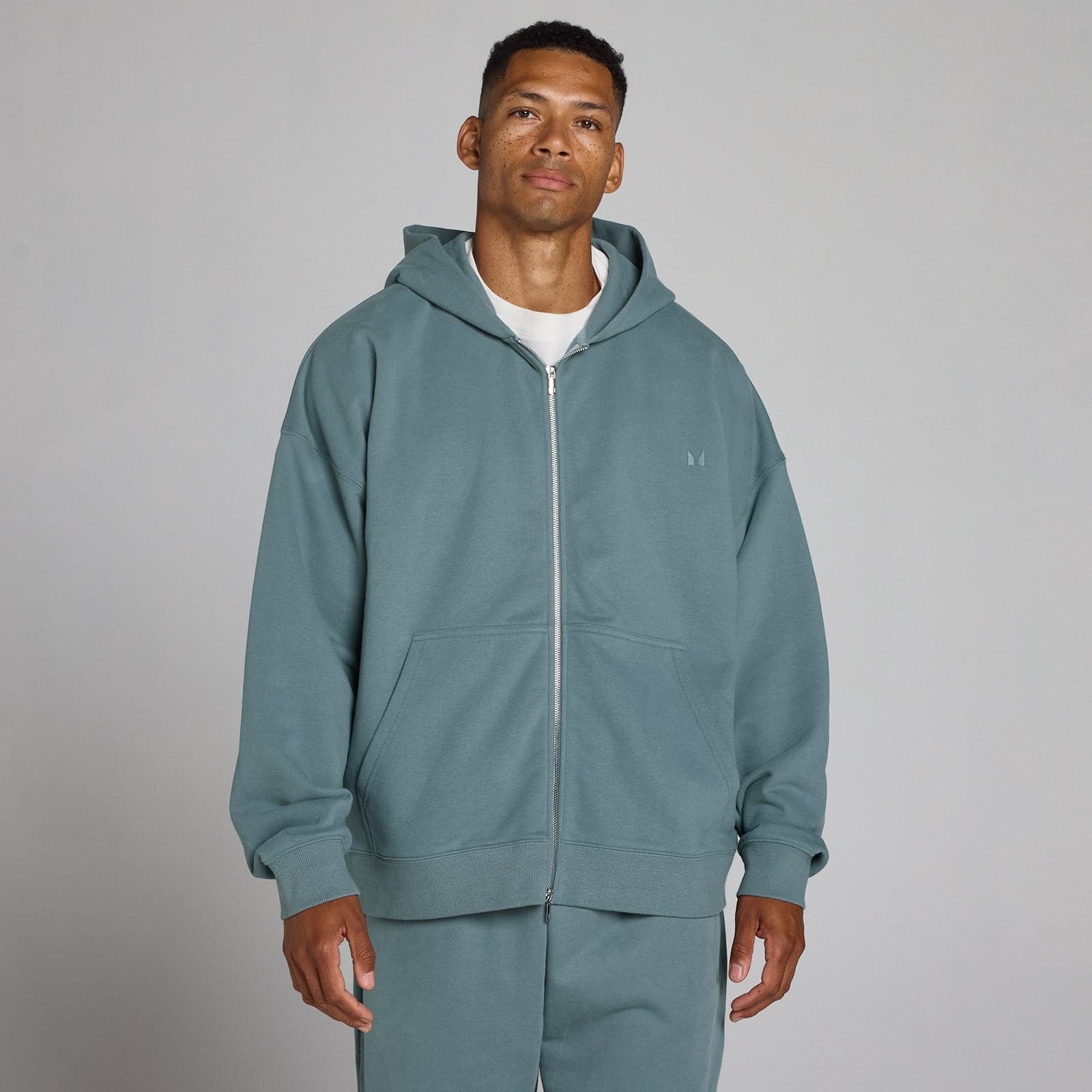 Oversized-Hoodie Mit 2-Wege-Reißverschluss - Zukunftsblau - S