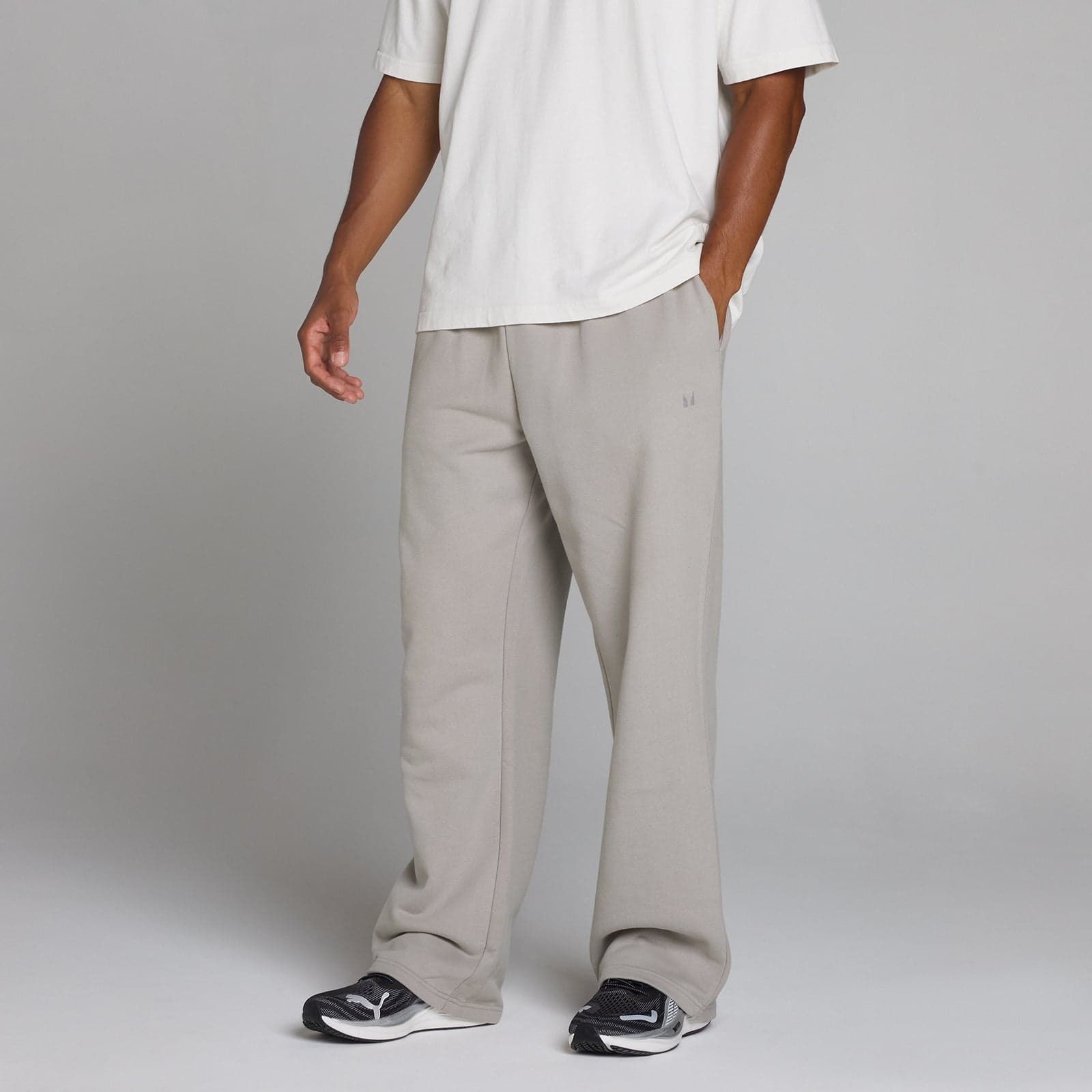 Oversized Straight Leg Jogginghose - Chalk Grey - M