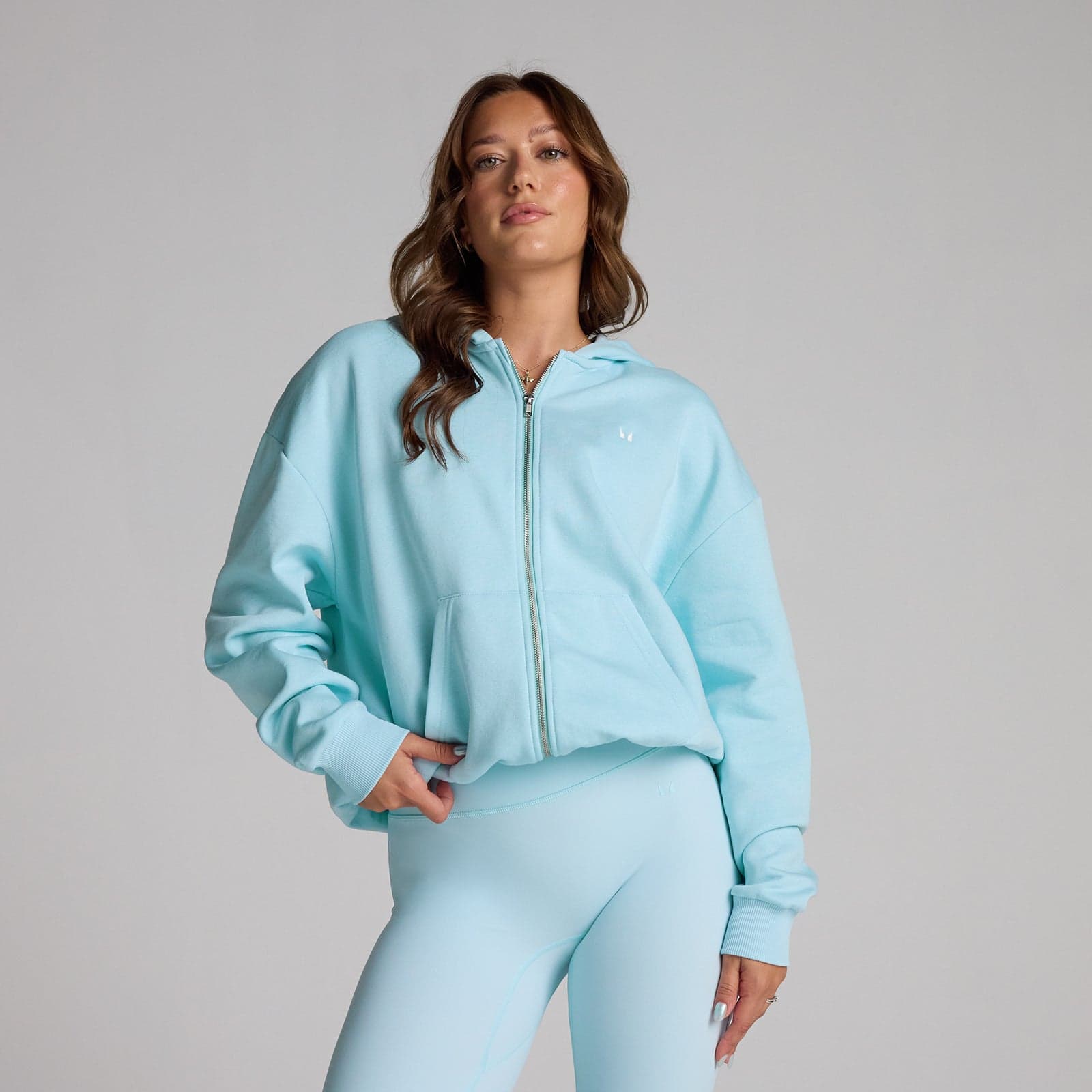 Mp Damen Basics Hoodie Mit Reißverschluss – Himmelblau - S