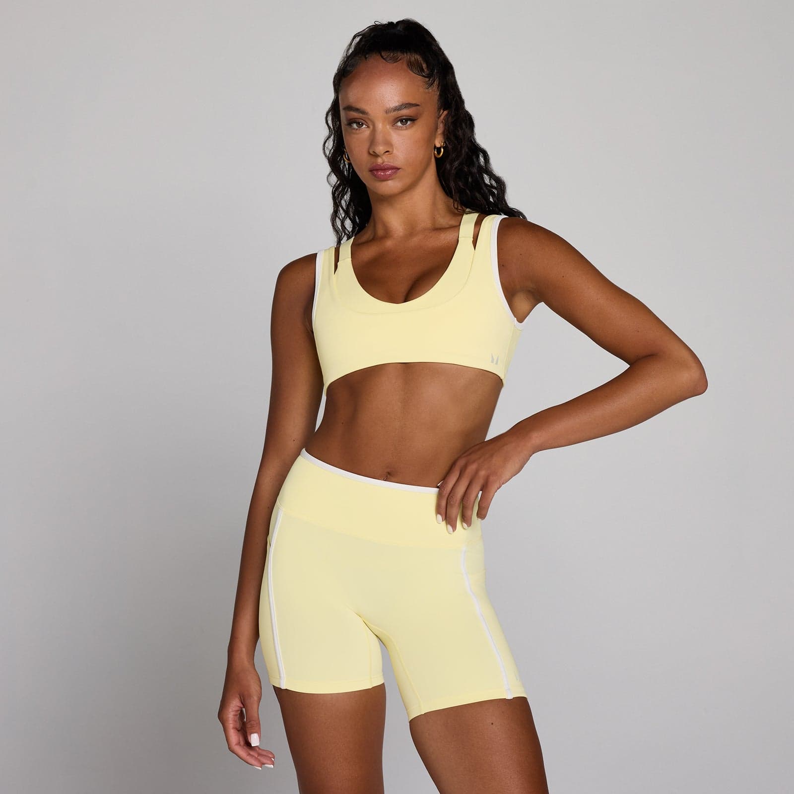 Mp Damen Velocity Kontrast-Sport-Bh Mit Doppelter Lage – Buttercreme - Xl