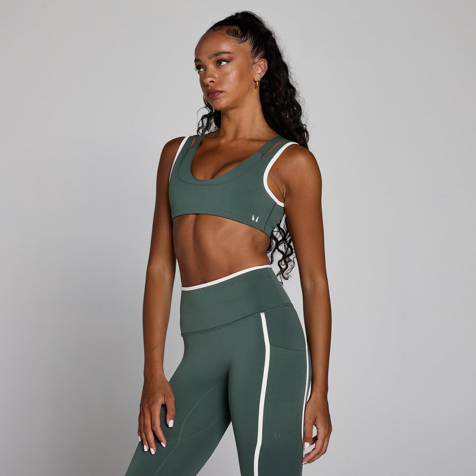 Mp Damen Velocity Kontrast-Sport-Bh Mit Doppelter Lage – Wolkengrün - L