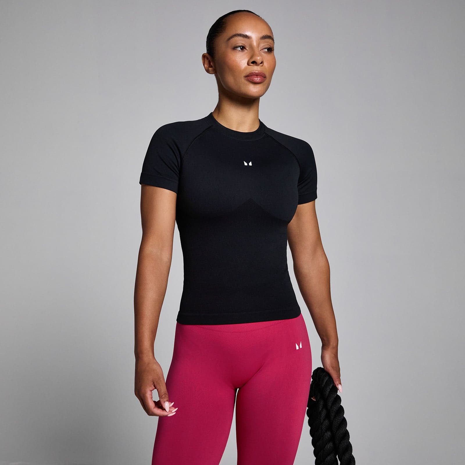 Mp Damen Lift Seamless Body Fit T-Shirt - Schwarz - L