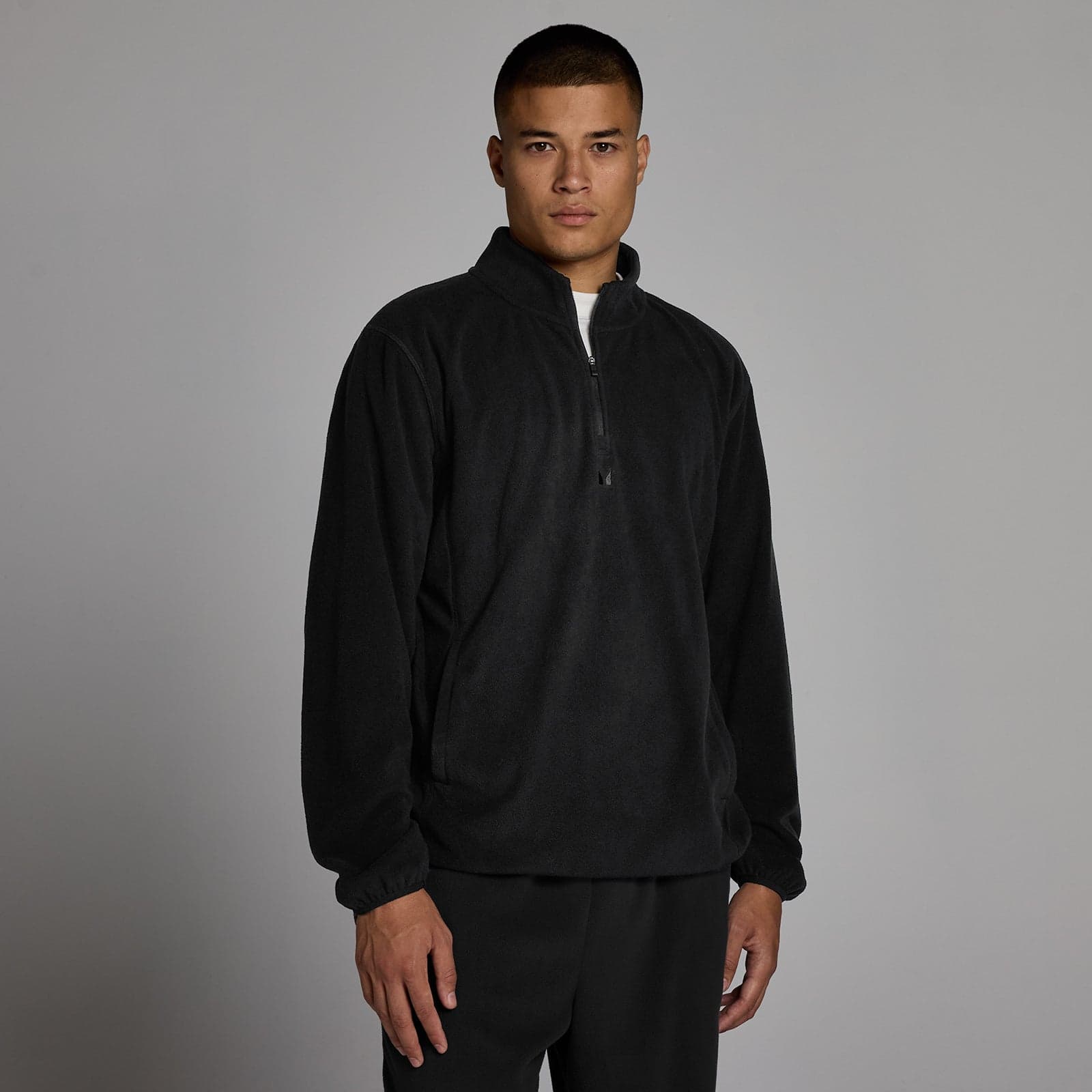 Mp Herren Fleece Mit 1/4-Reißverschluss – Schwarz - Xxl