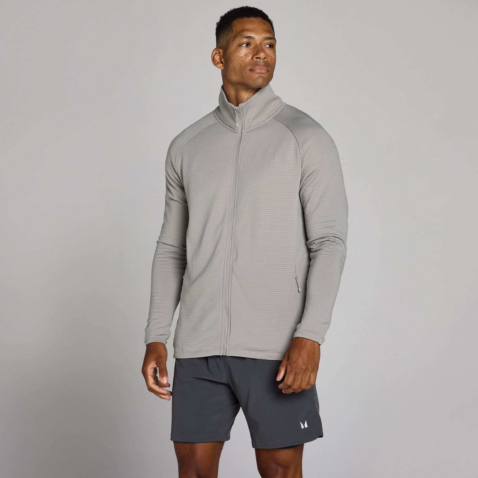 Mp Herren Training Ultra Gridded Zip Through - Chalk Grey - Xxxl