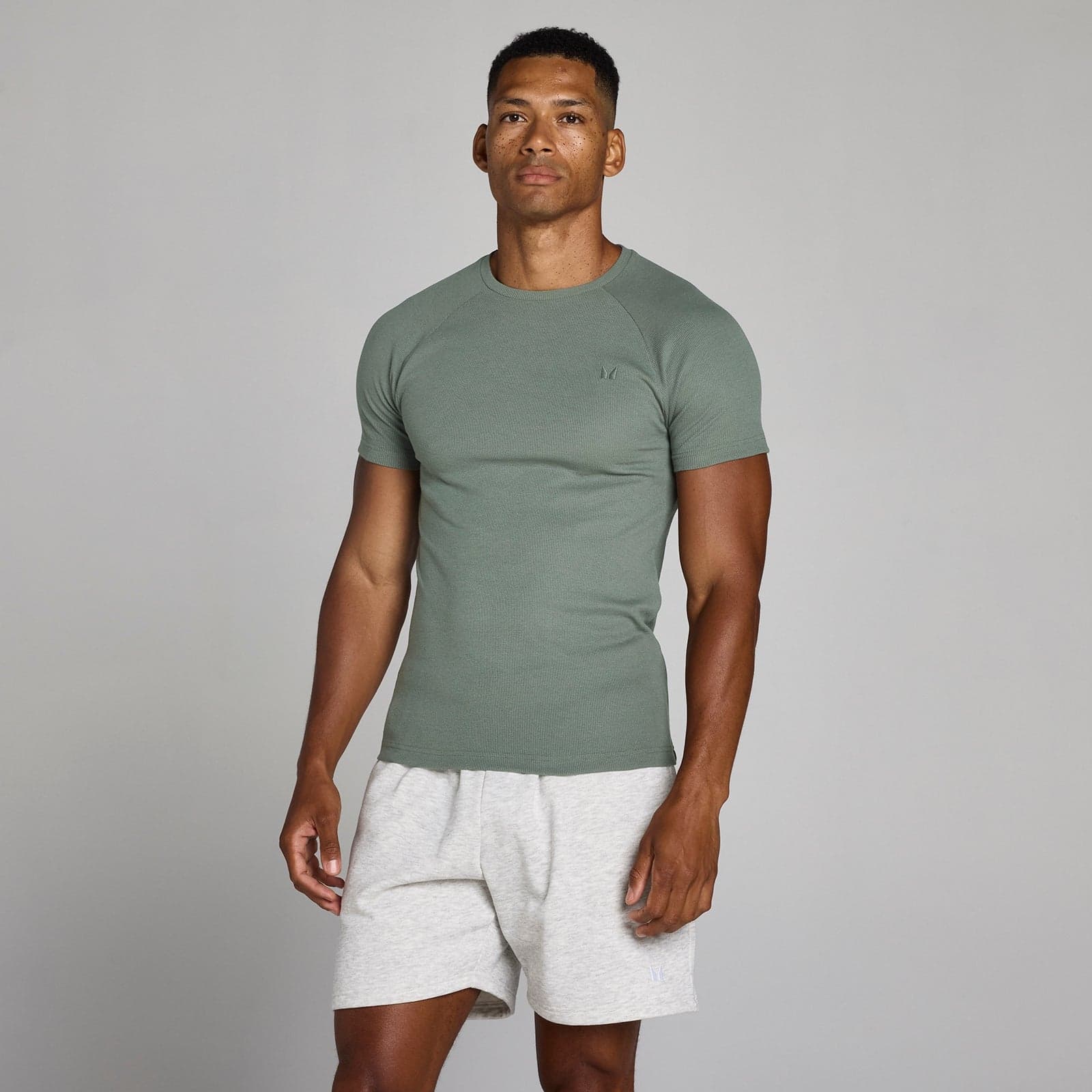 Mp Lift Geripptes Muscle-Fit-T-Shirt Für Herren - Gunmetal - L