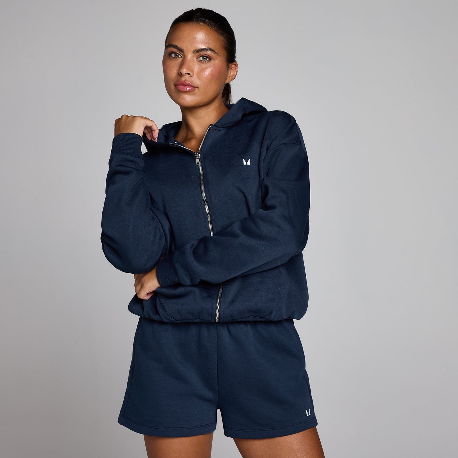 Mp Damen Basics Zip Through Hoodie - Mitternachtsblau - Xs