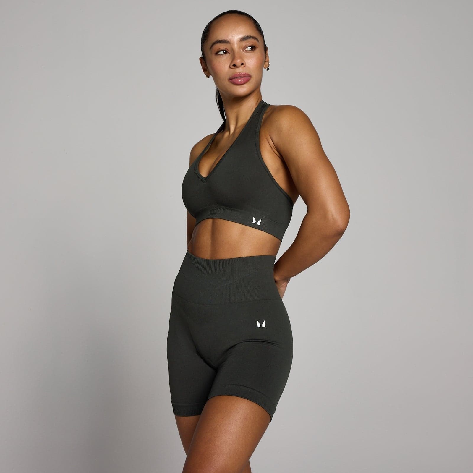 Mp Damen Tempo Nahtloser Neckholder-Bh – Nachtgrau - Xl