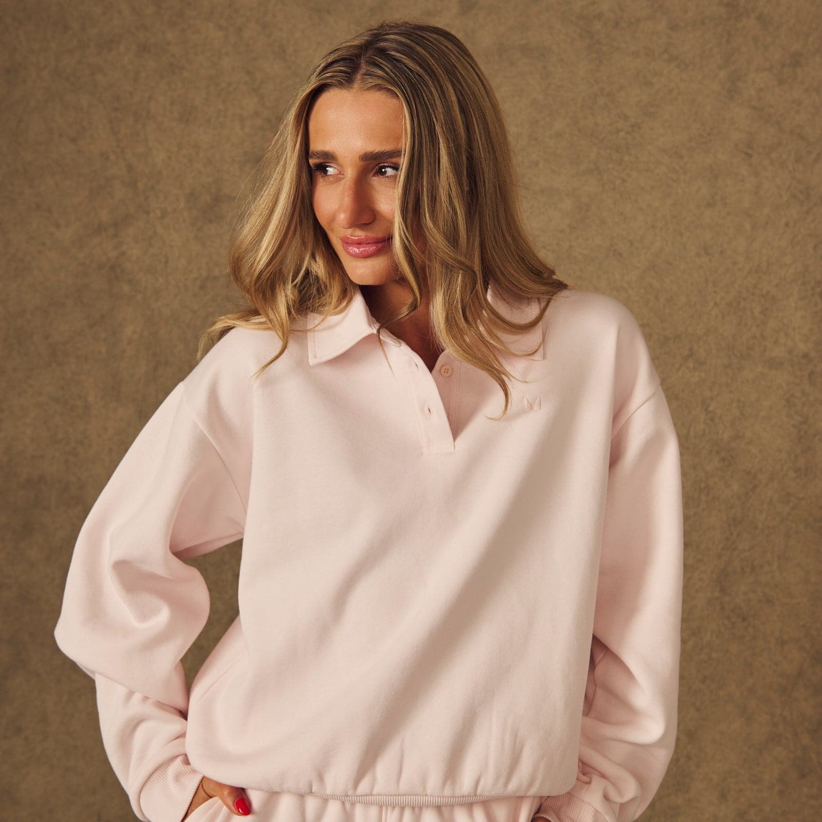 Mp Damen X Tatiana Sweatshirt Mit Kragen – Blassrosa - Xs