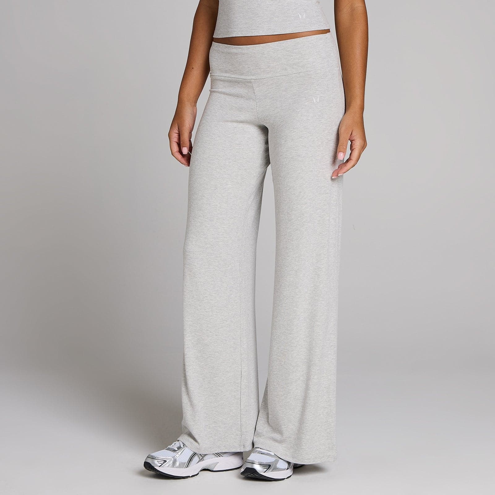 Mp Gerippte Wide-Leg-Leggings Für Damen – Grau Meliert - M
