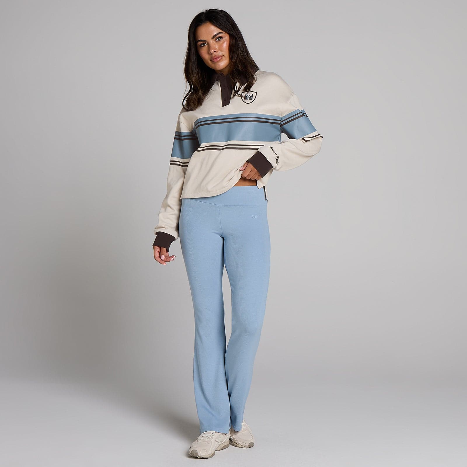 Mp Women'S Sgs Striped Boxy Cropped Sweatshirt - Sand - Xl