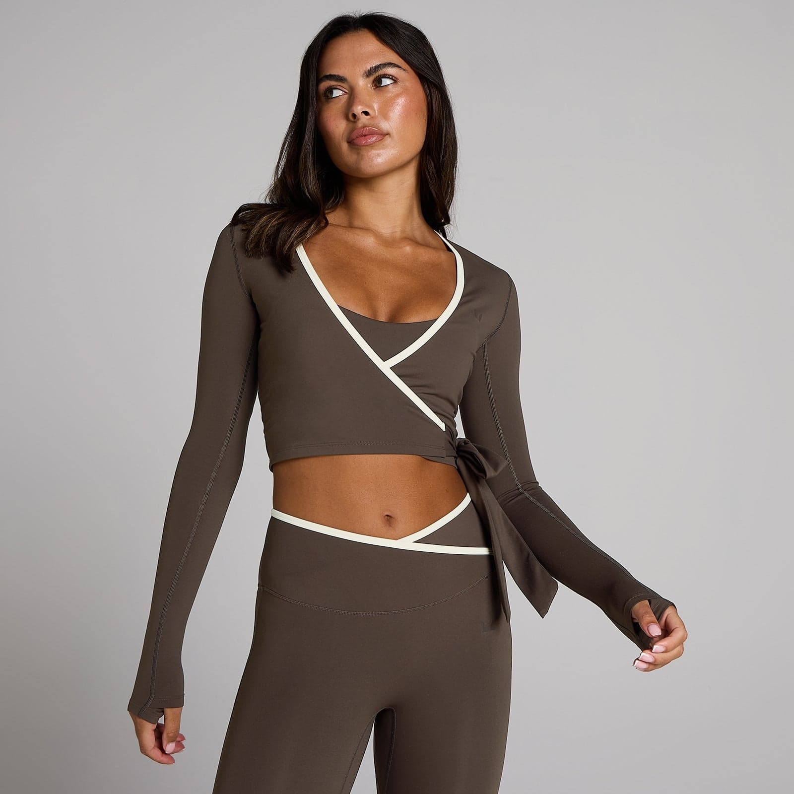 Mp Damen Tempo Contrast Wickel-Top - Schokolade - Xxl