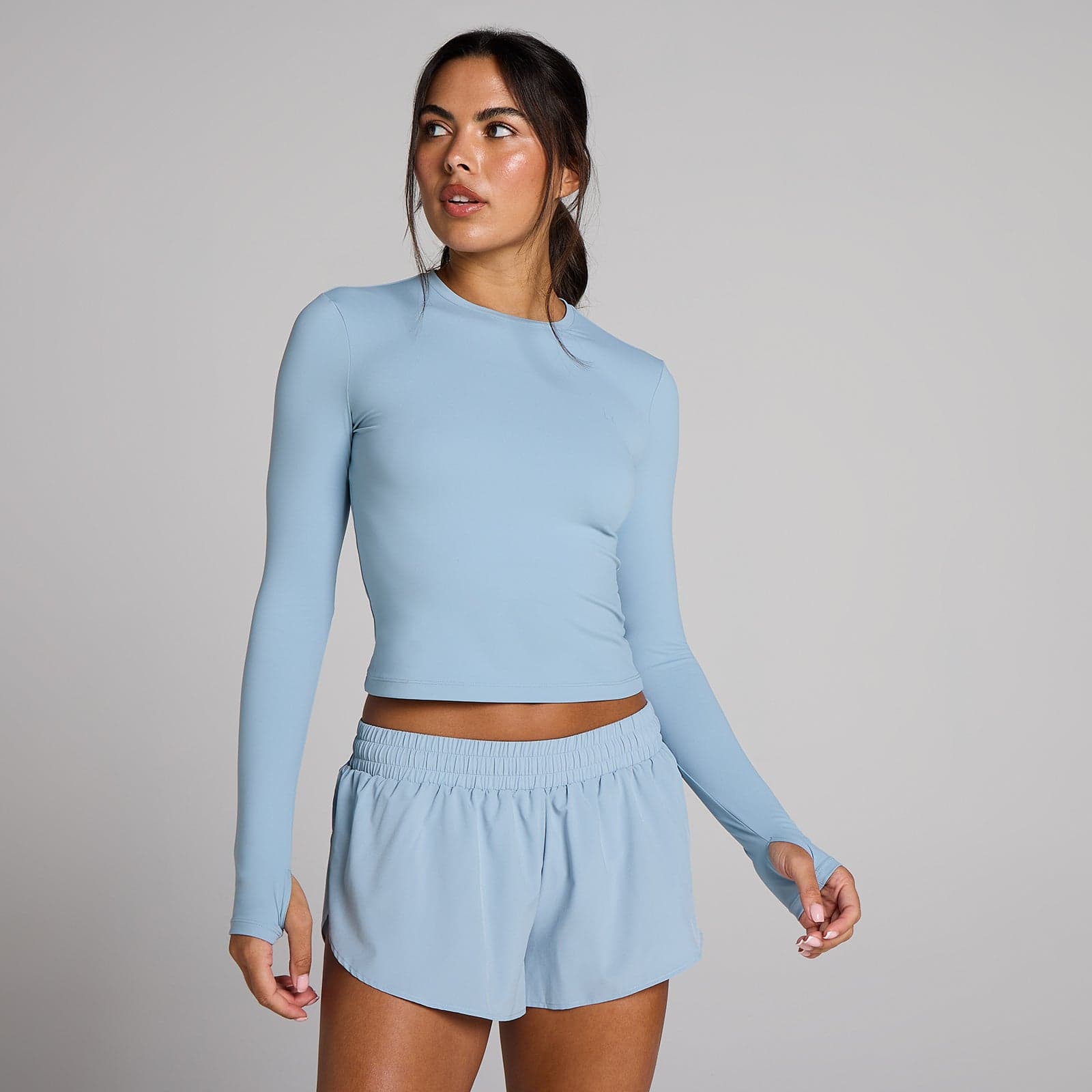 Mp Damen Tempo Langarmshirt Mit Daumenlöchern - Denimblau - Xl