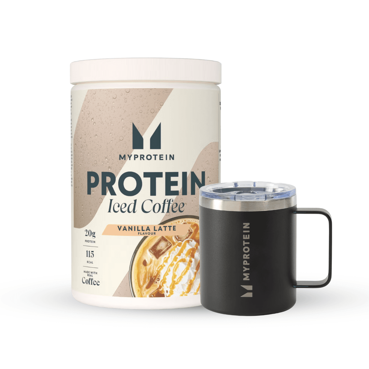 Protein Eiskaffee Bundle - 20portionen - Black Coffee Cup - Iced Vanilla Latte