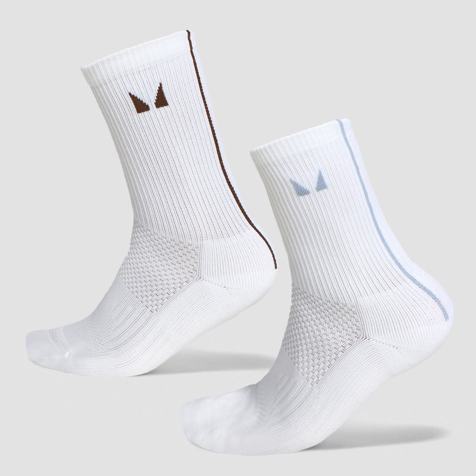 Mp Stripe Running Socks (2 Pack) - Milk Chocolate/Denim Blue - Uk 9-11