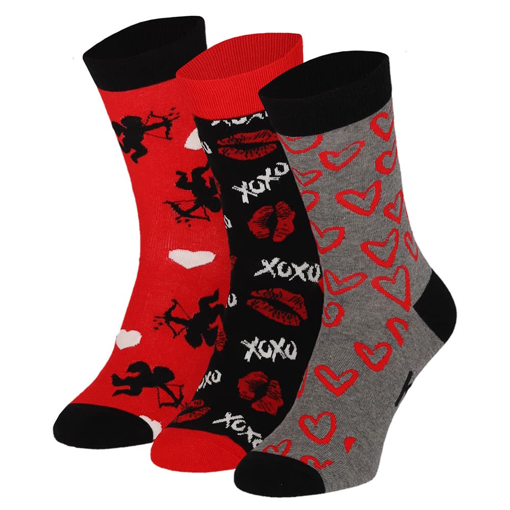 Valentinstags-Geschenkbox Herrensocken - Cupido - 41-46 - 3 Paar