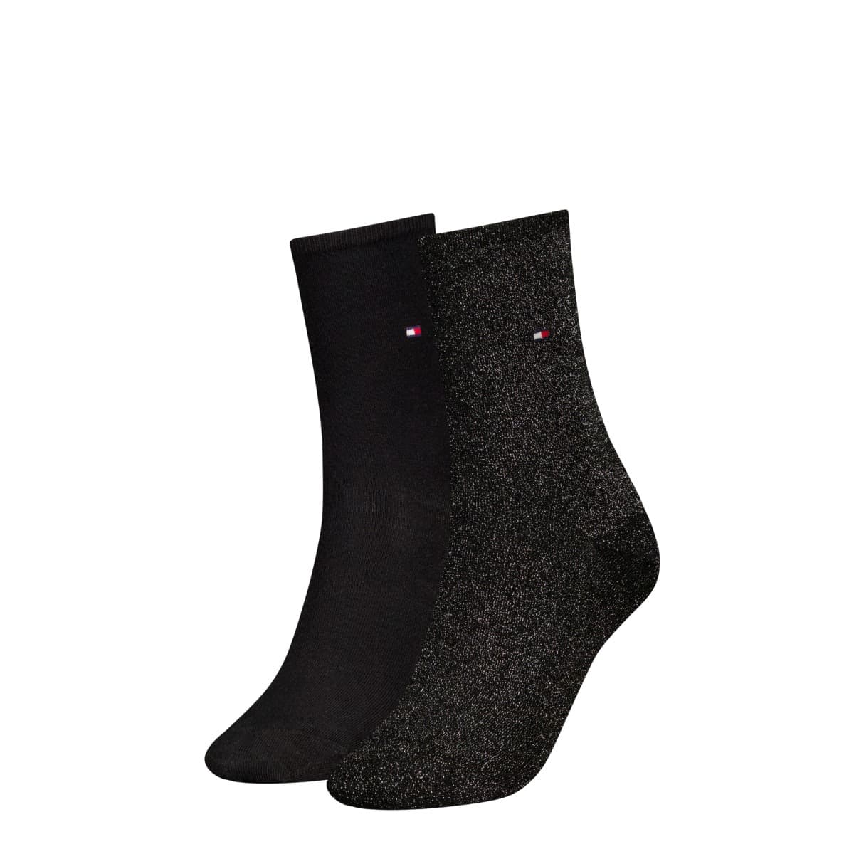 Klassische Damensocken Aus Weicher Baumwolle - Schwarz Lurex - 35-38