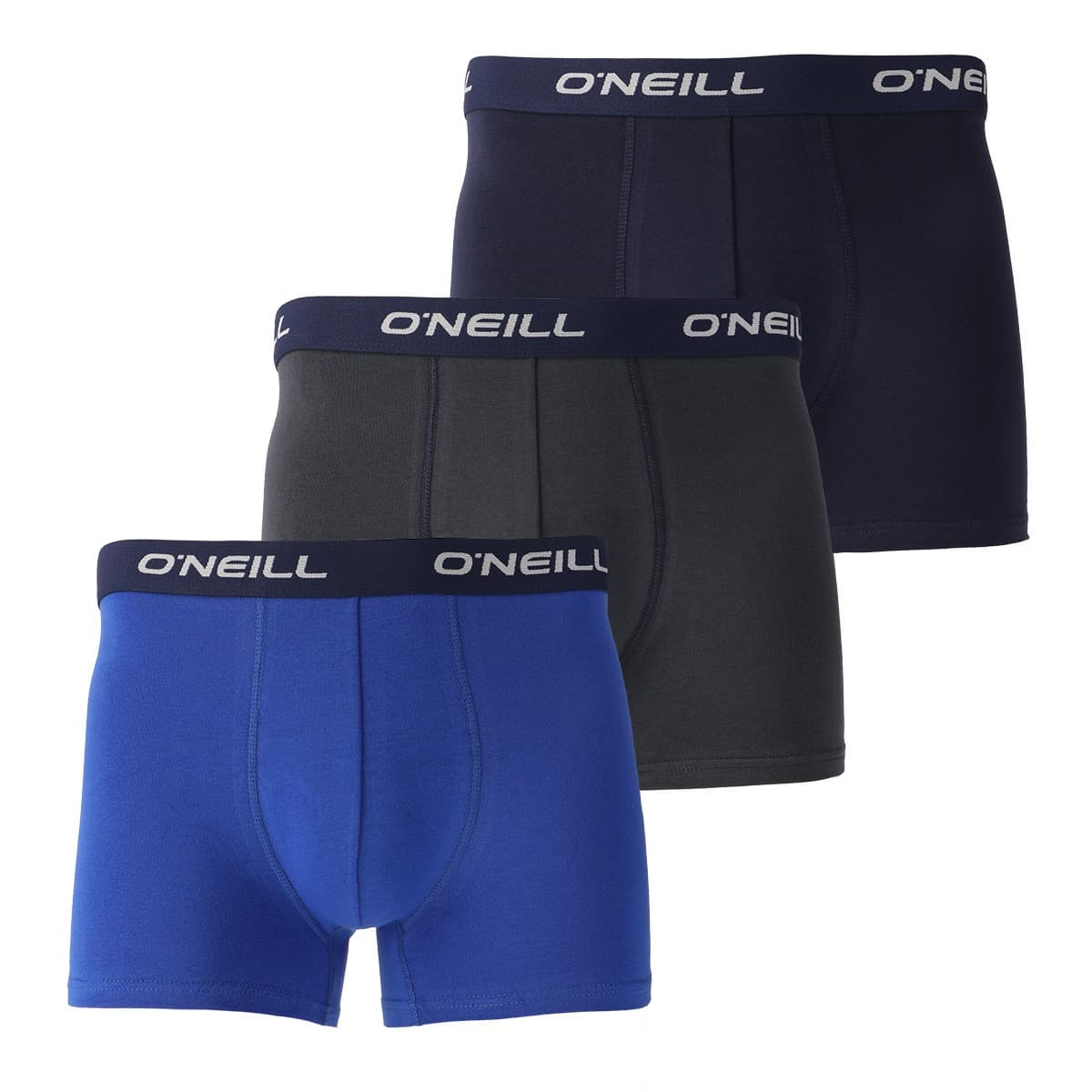 Herren Einfarbige Boxershorts Aus Baumwolle - Navy / Kobalt - S - 3 Paar