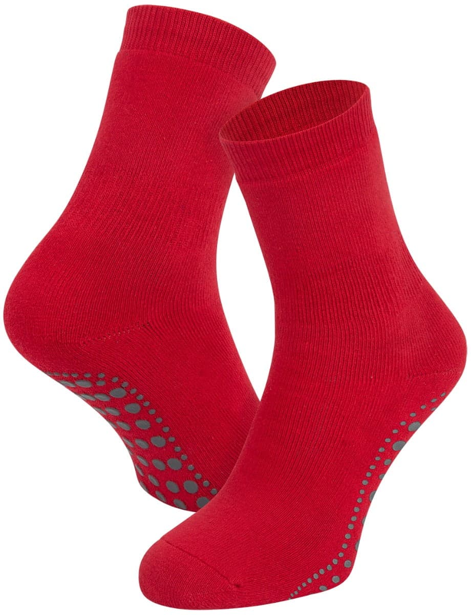 Rutschfeste Kindersocken Aus Baumwolle – Rot – 31-34