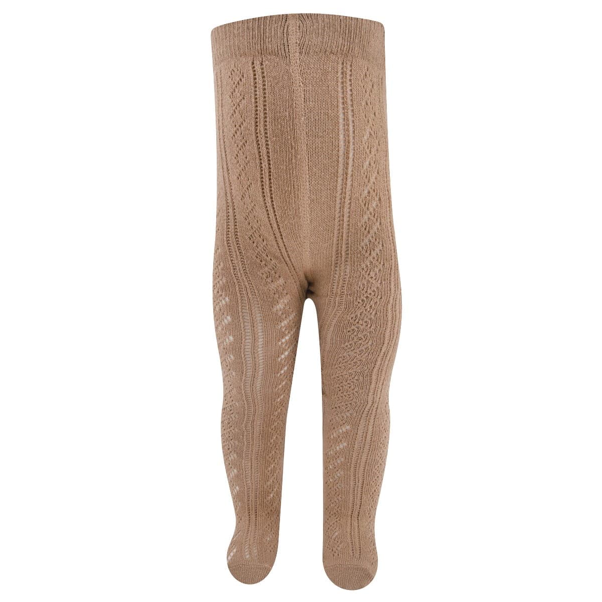 Kinderstrumpfhose Aus Baumwolle Ajour – Camel – 74